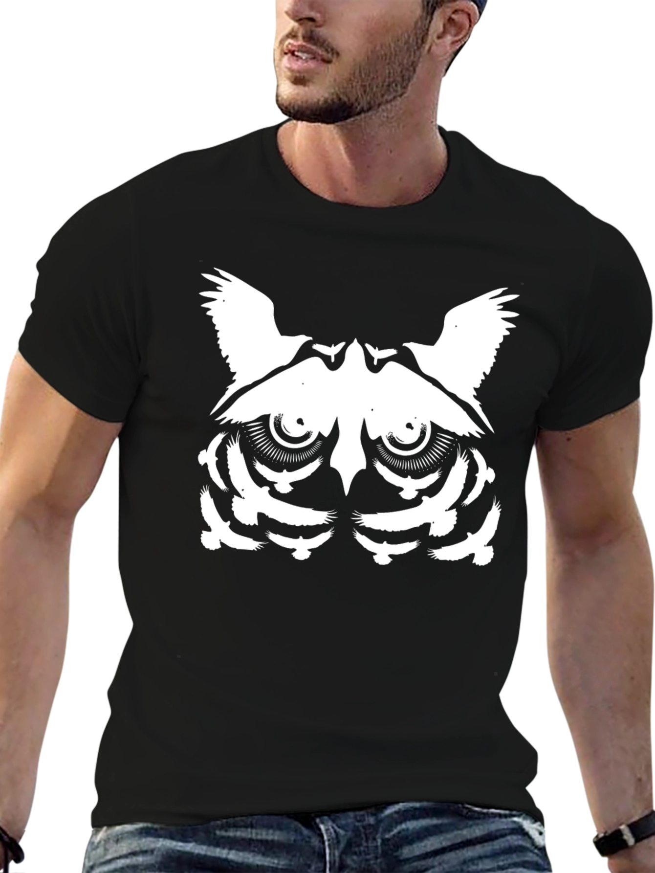 Owl Graphic Tee - Black
