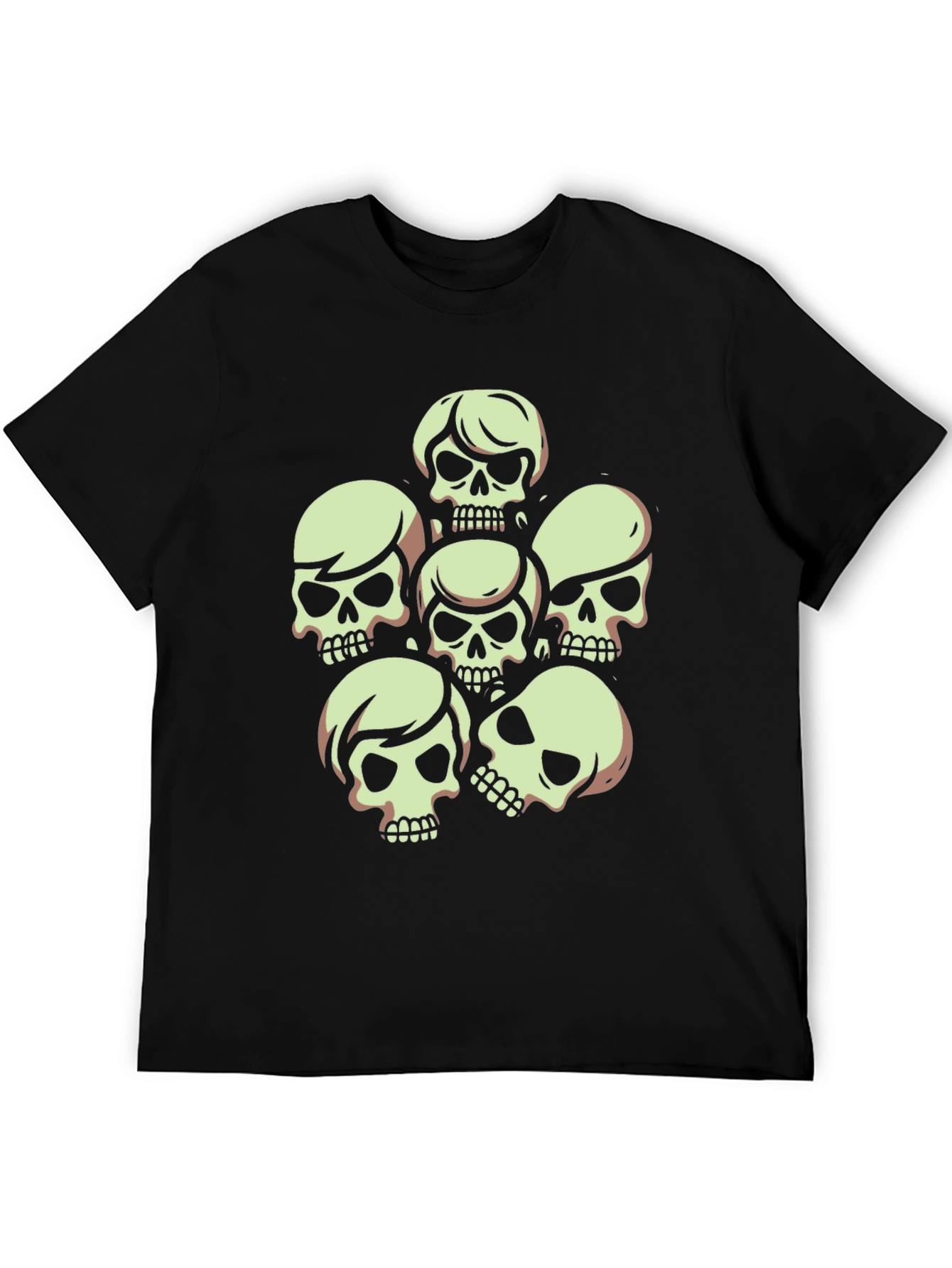Skull Graphic Tee - Mens Crew Neck Black T-Shirt