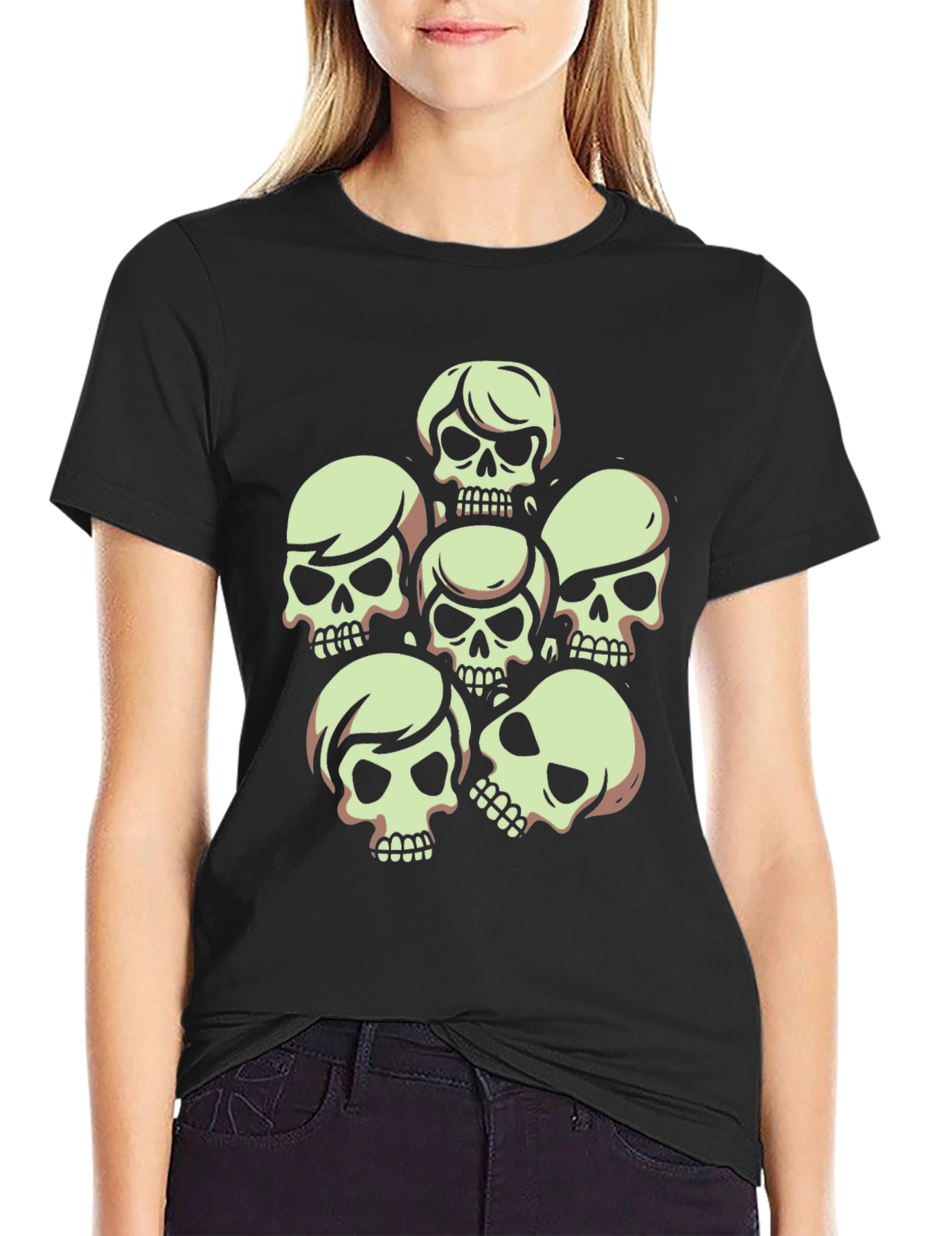 Skull Graphic Tee - Mens Crew Neck Black T-Shirt