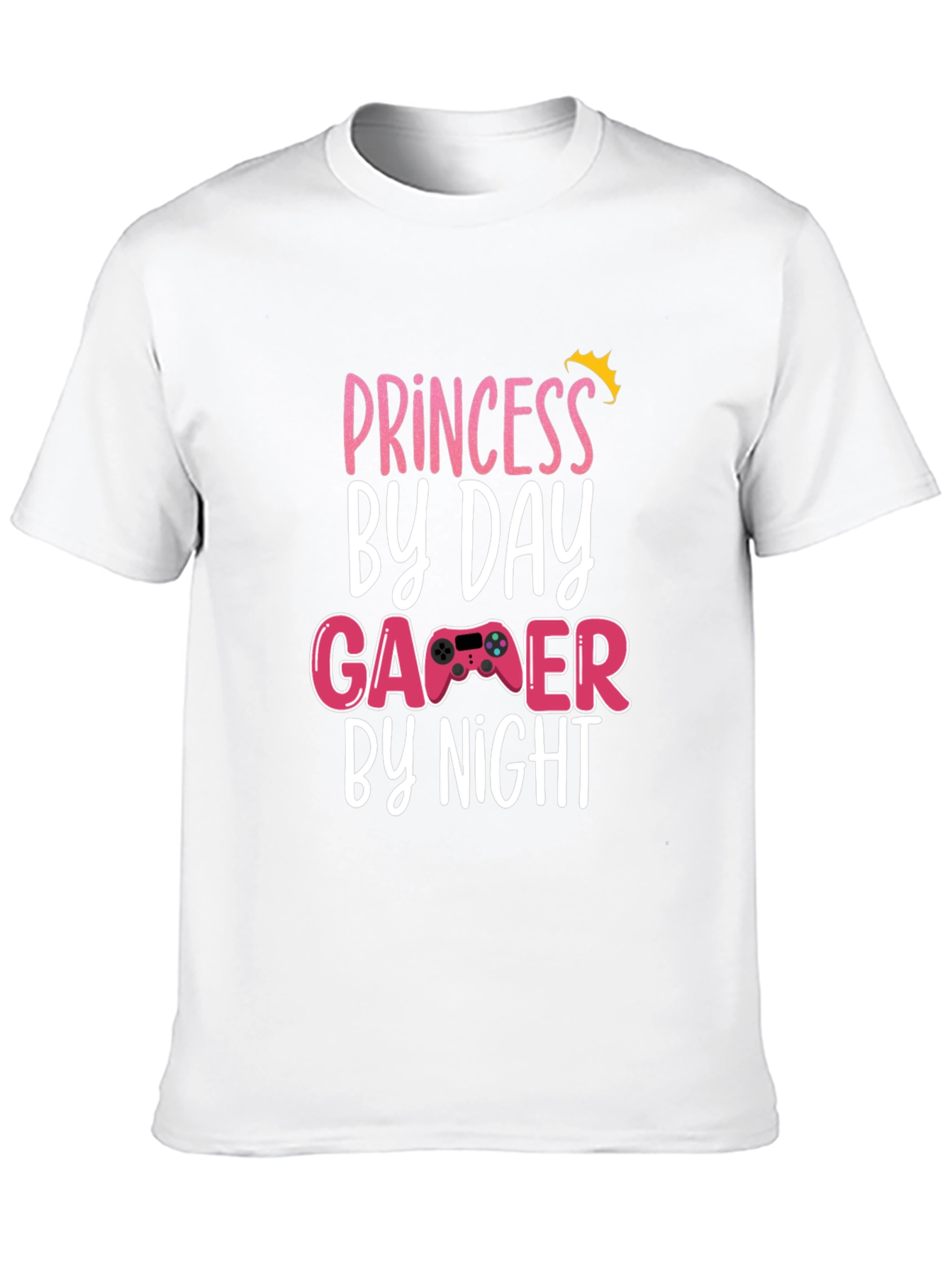 Princess By Day Gamer By Night Black T-Shirt