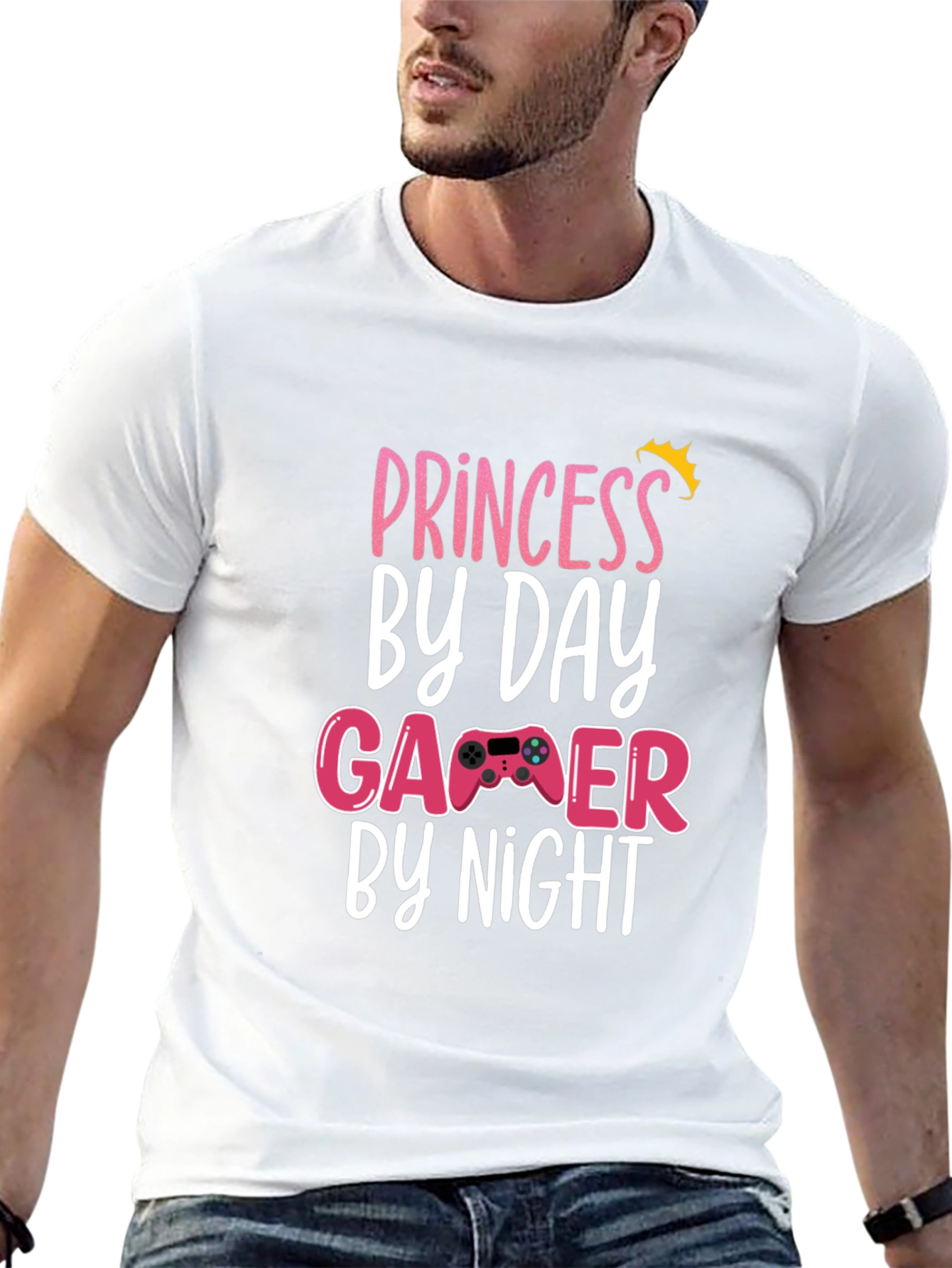 Princess By Day Gamer By Night Black T-Shirt