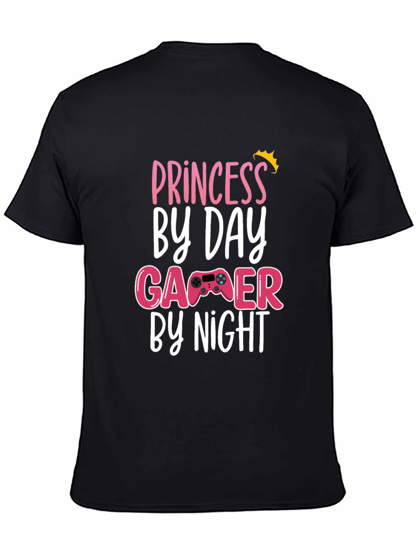 Princess By Day Gamer By Night Black T-Shirt
