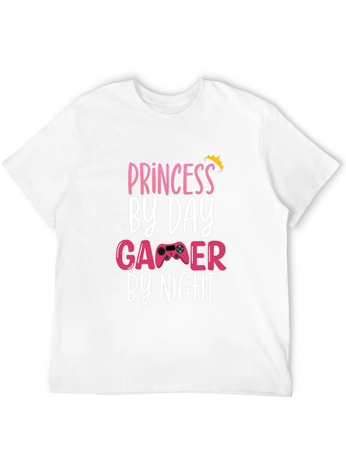 Princess By Day Gamer By Night Black T-Shirt