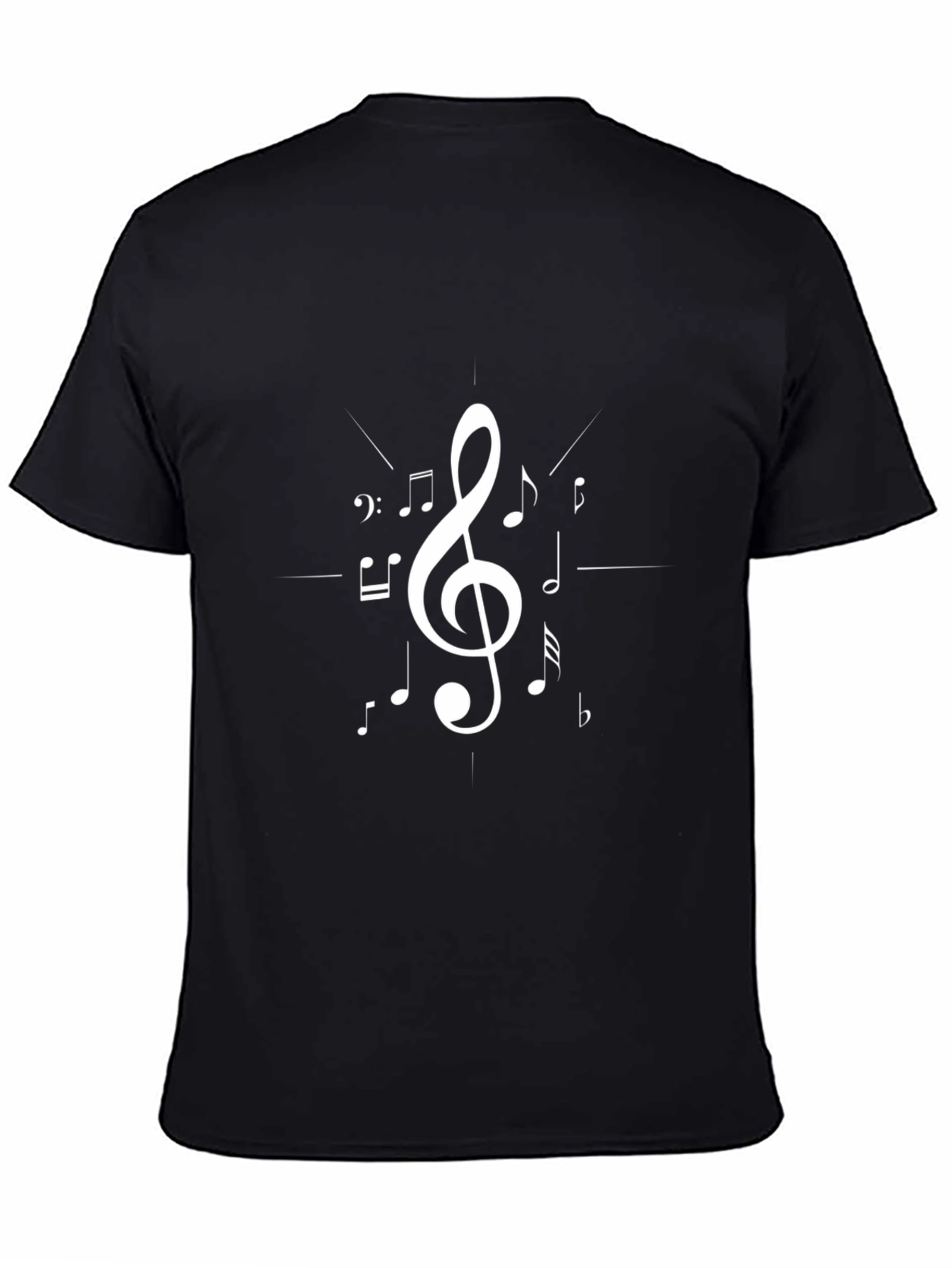 Music Note Graphic Print Black T-Shirt