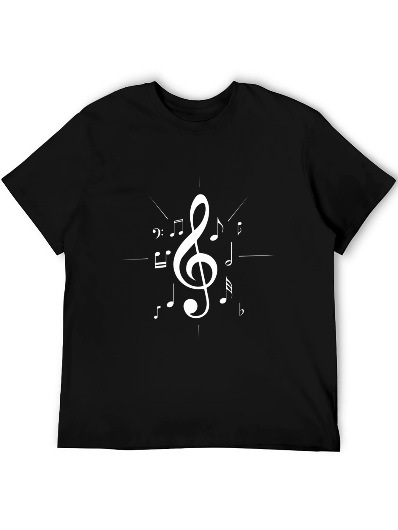 Music Note Graphic Print Black T-Shirt