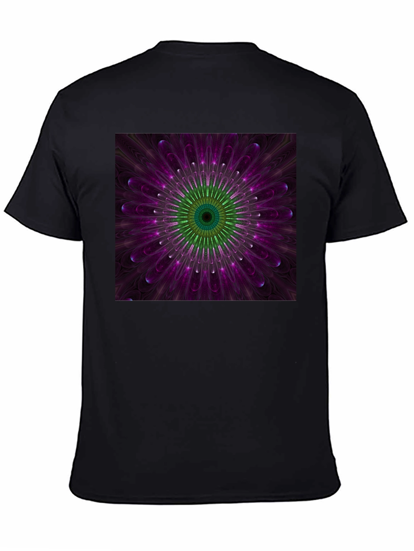 Floral Mandala Graphic Black T-Shirt