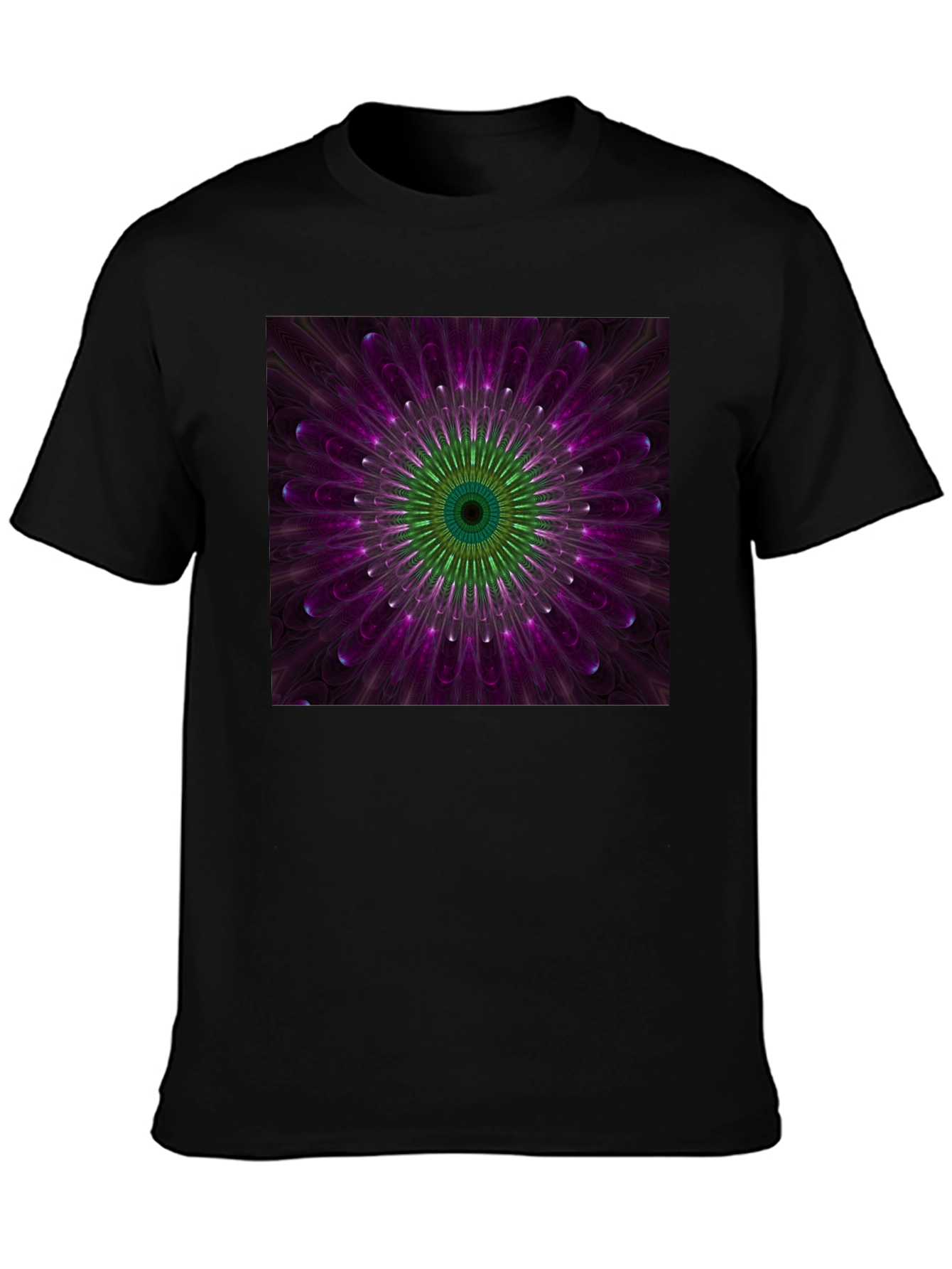 Floral Mandala Graphic Black T-Shirt
