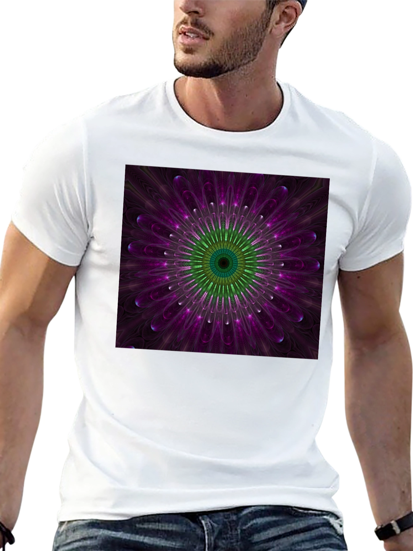 Floral Mandala Graphic Black T-Shirt