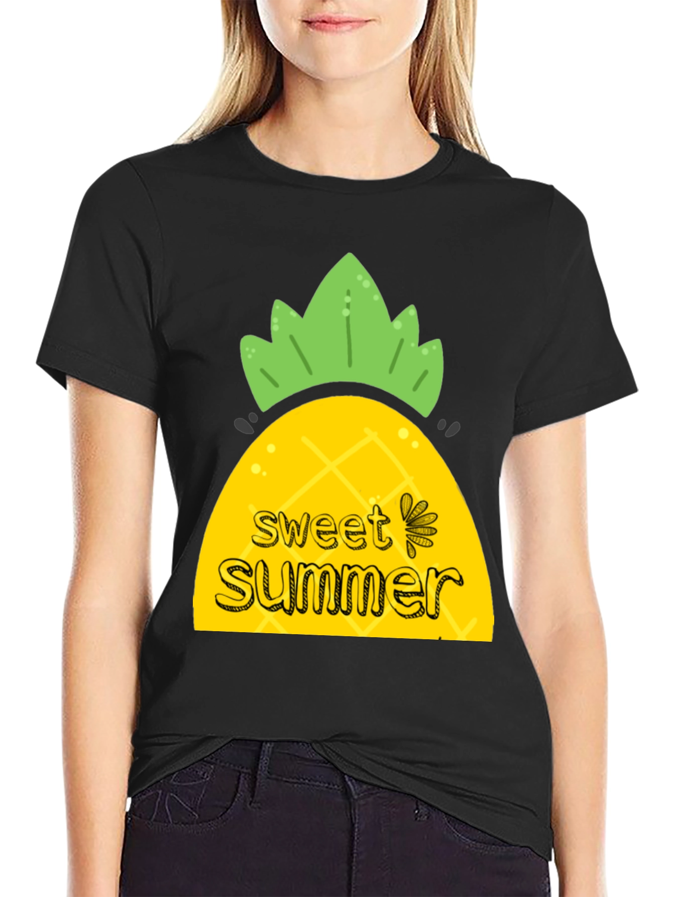 Sweet Summer Pineapple Graphic T-Shirt