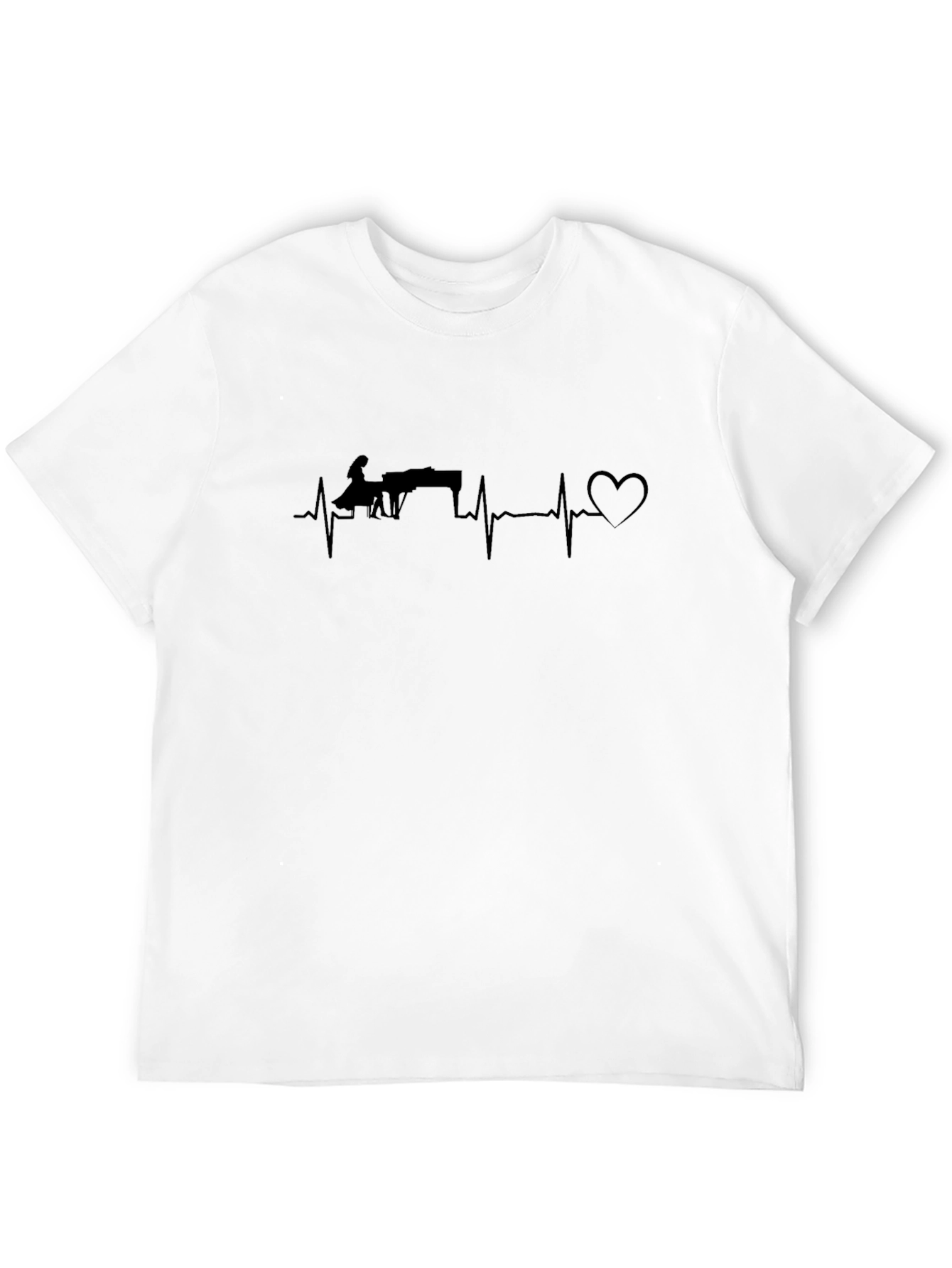 Piano Heartbeat T-Shirt - Musician Love Tee