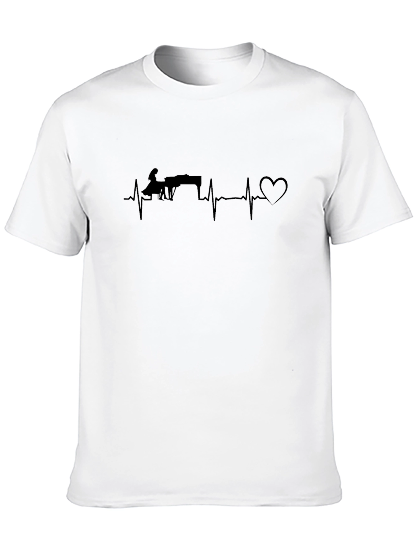Piano Heartbeat T-Shirt - Musician Love Tee
