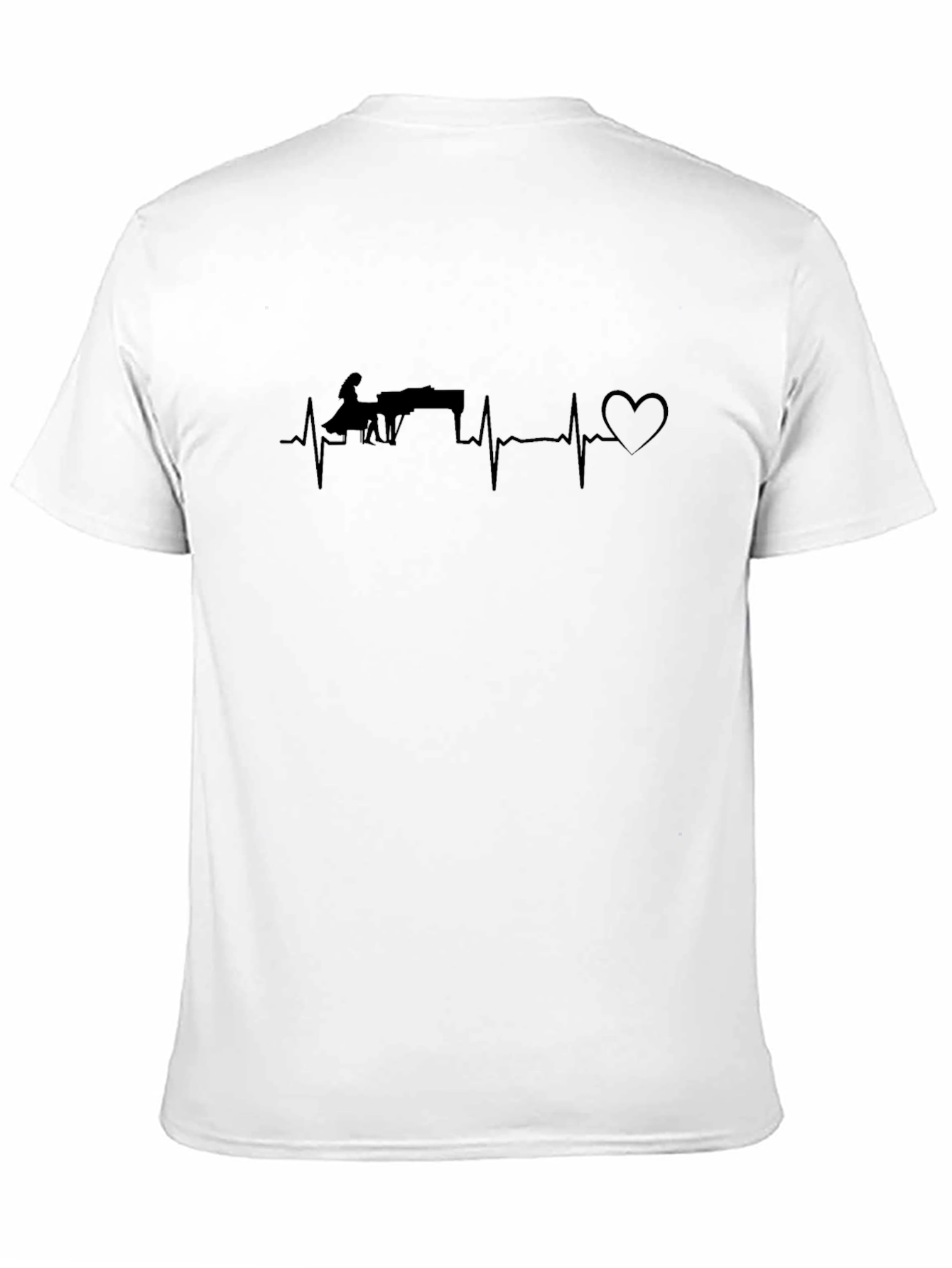 Piano Heartbeat T-Shirt - Musician Love Tee