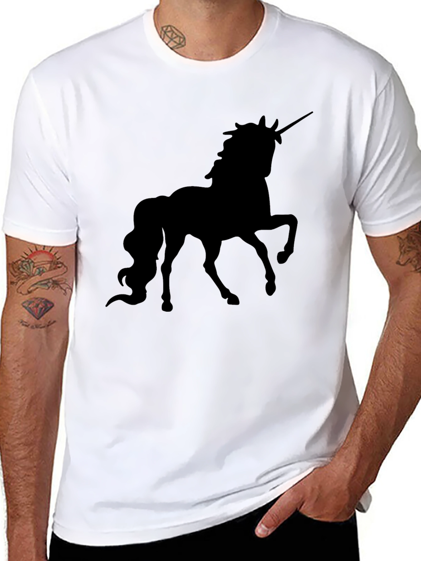 Unicorn Silhouette Black T-Shirt