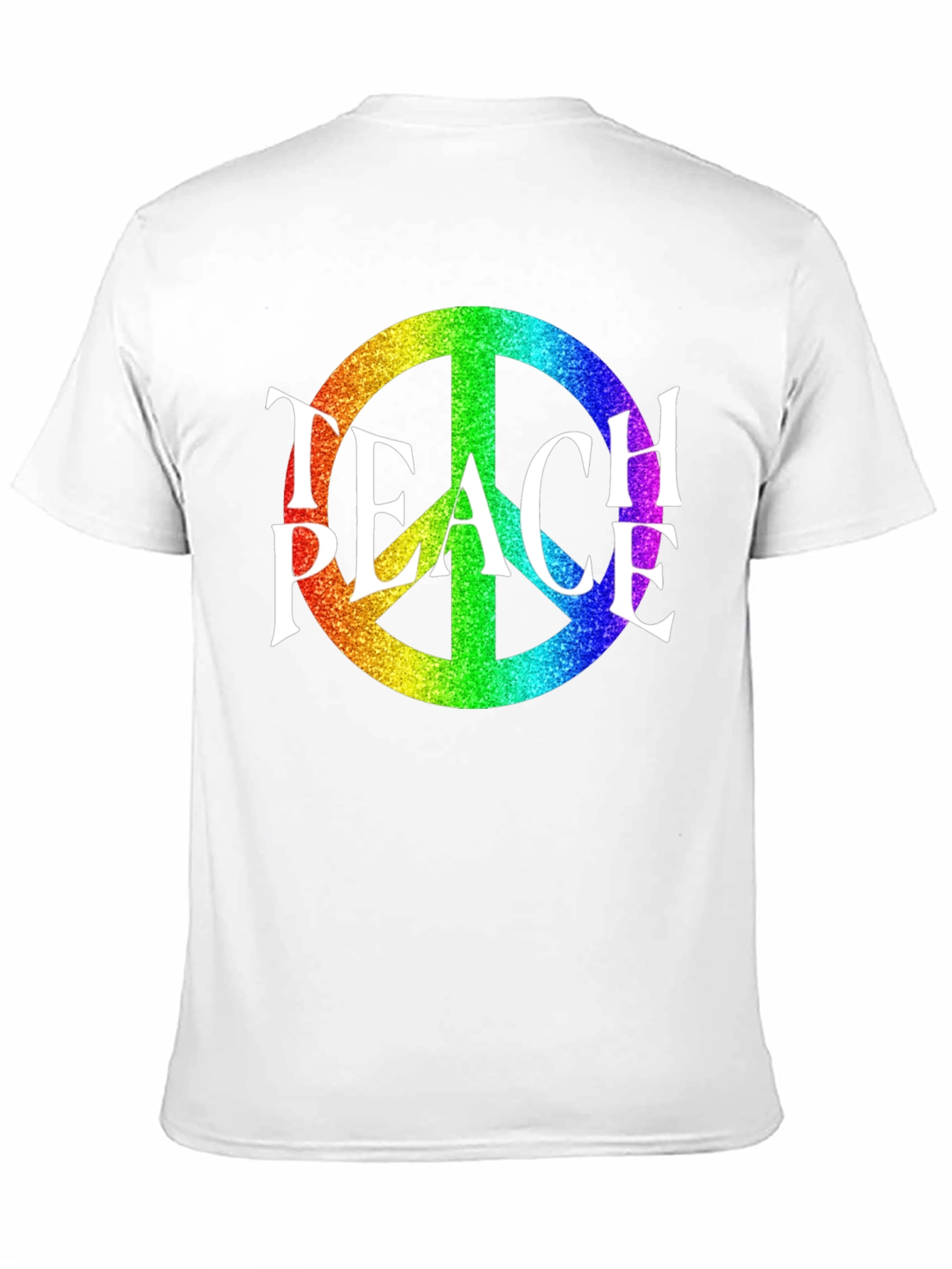 Teach Peace Rainbow Peace Sign T-Shirt