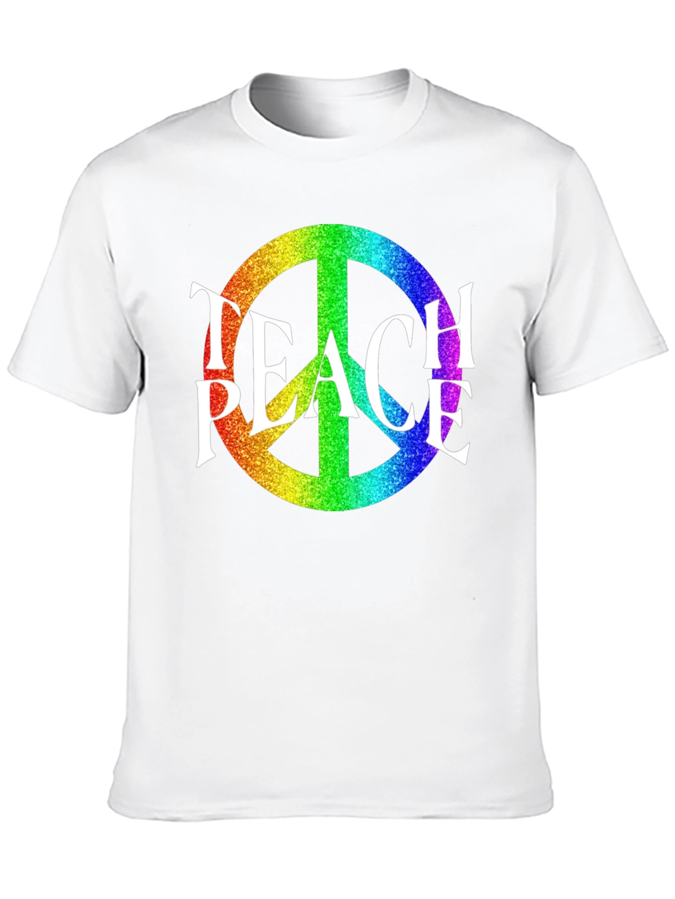 Teach Peace Rainbow Peace Sign T-Shirt