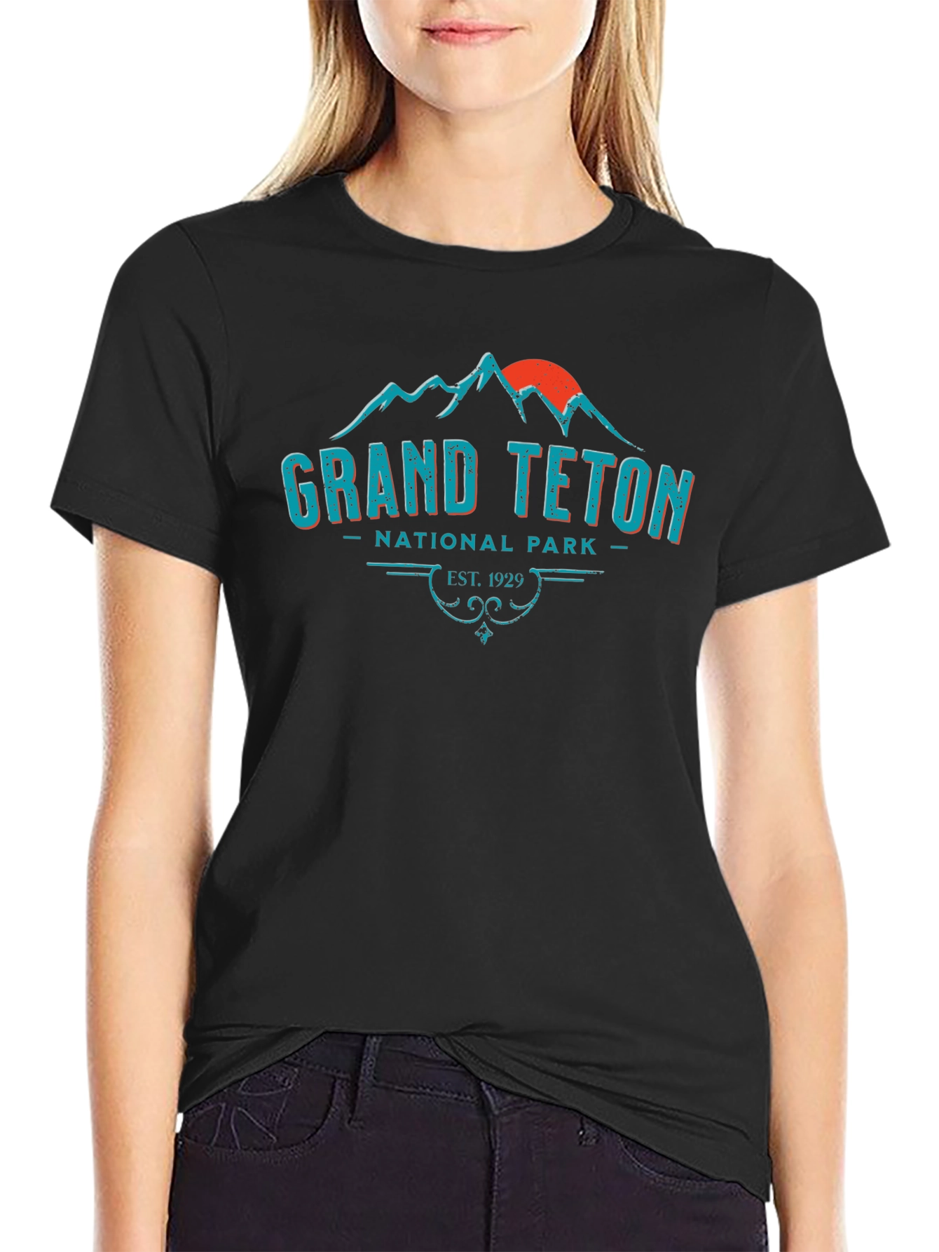 Grand Teton National Park Black Tee