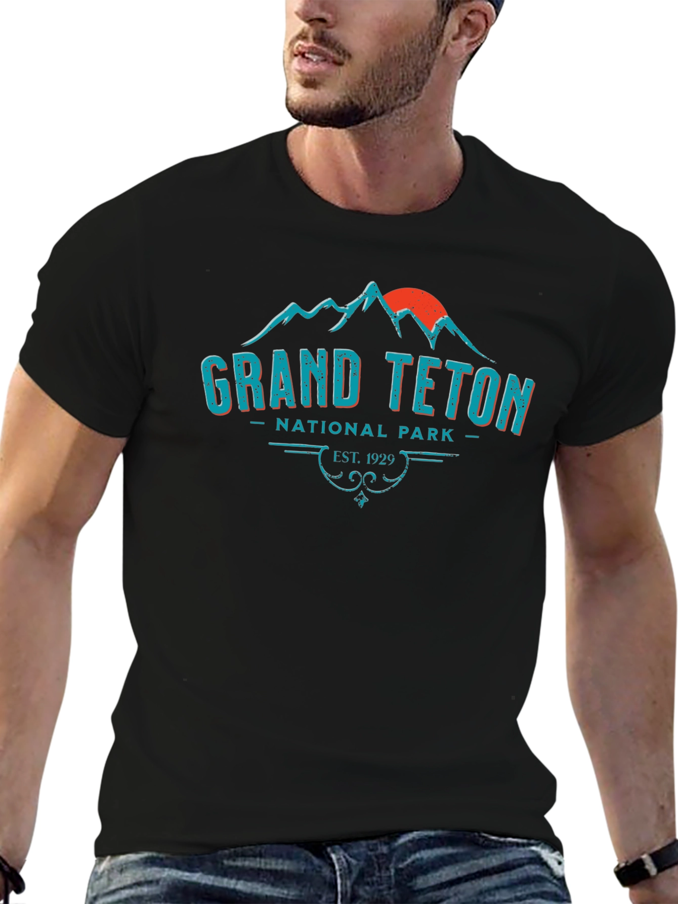 Grand Teton National Park Black Tee
