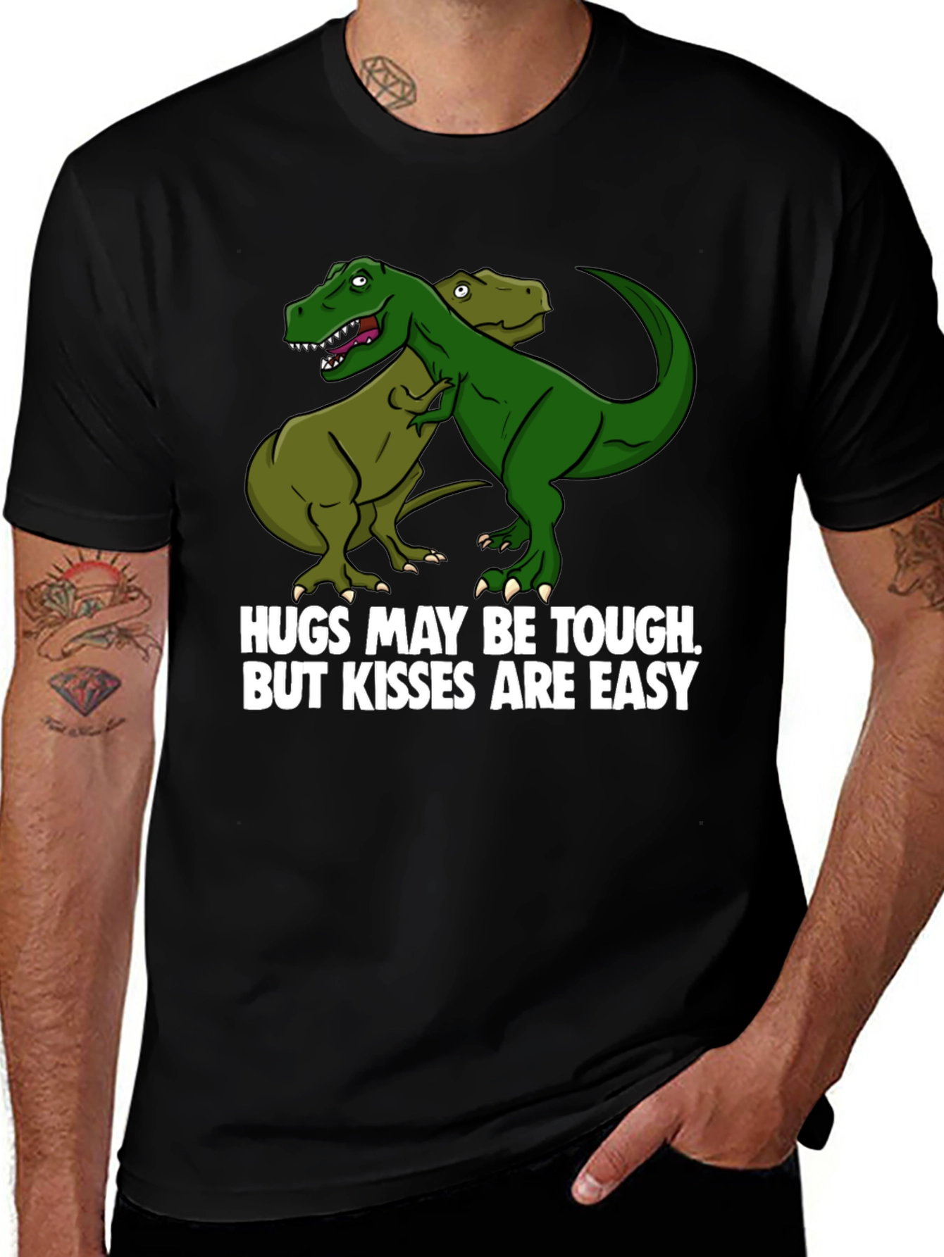 Dinosaur Hugs T-Shirt Funny Graphic Tee