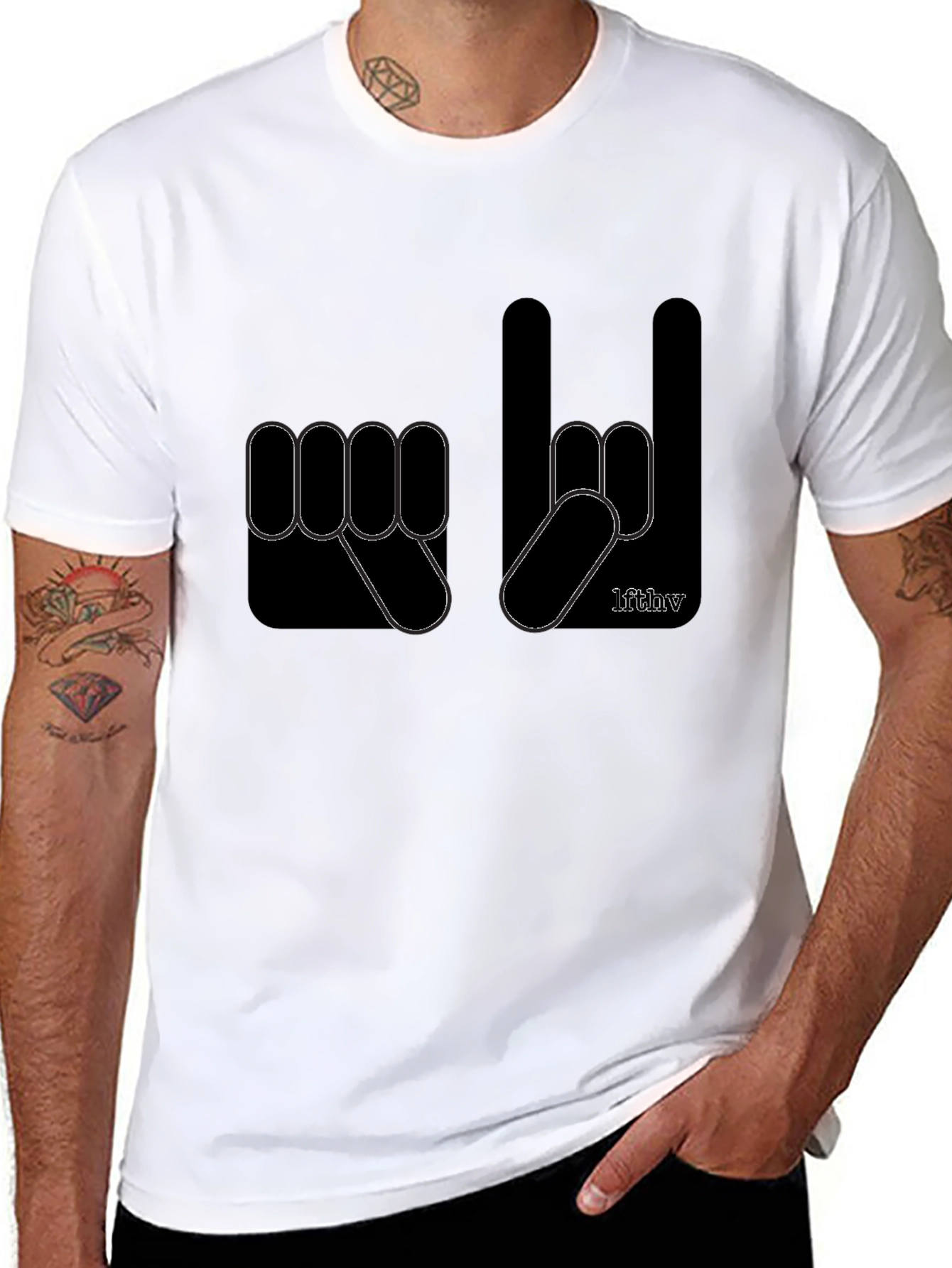 Black Rock On Hands Graphic Tee