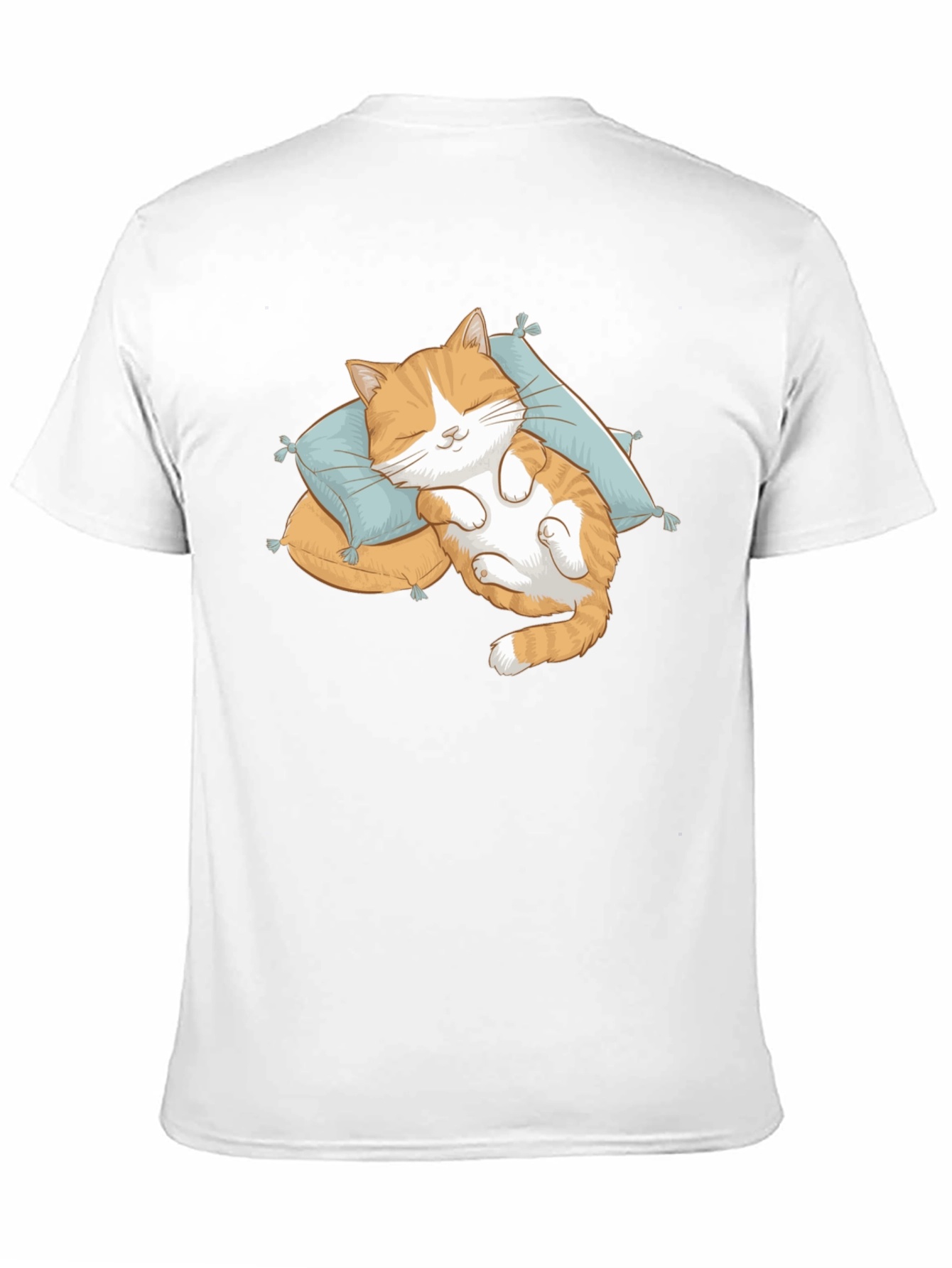 Cute Sleeping Cat Black T-Shirt