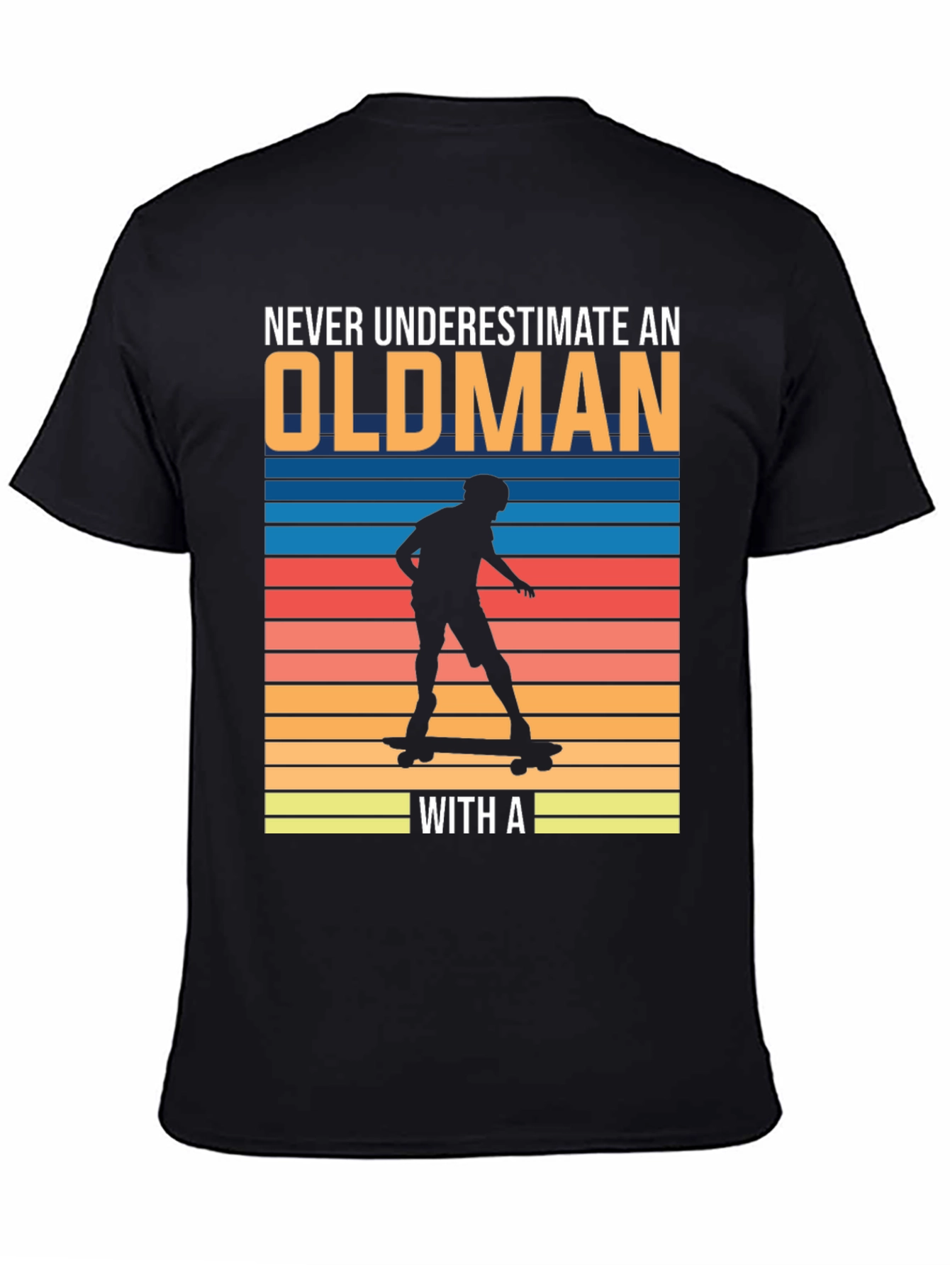 Old Man Skateboarder Graphic Tee