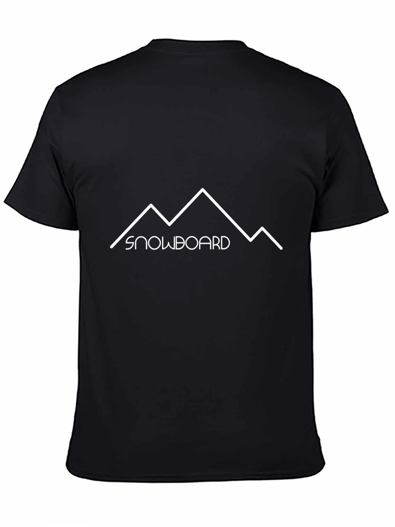 Snowboard Mountain Graphic Black T-Shirt