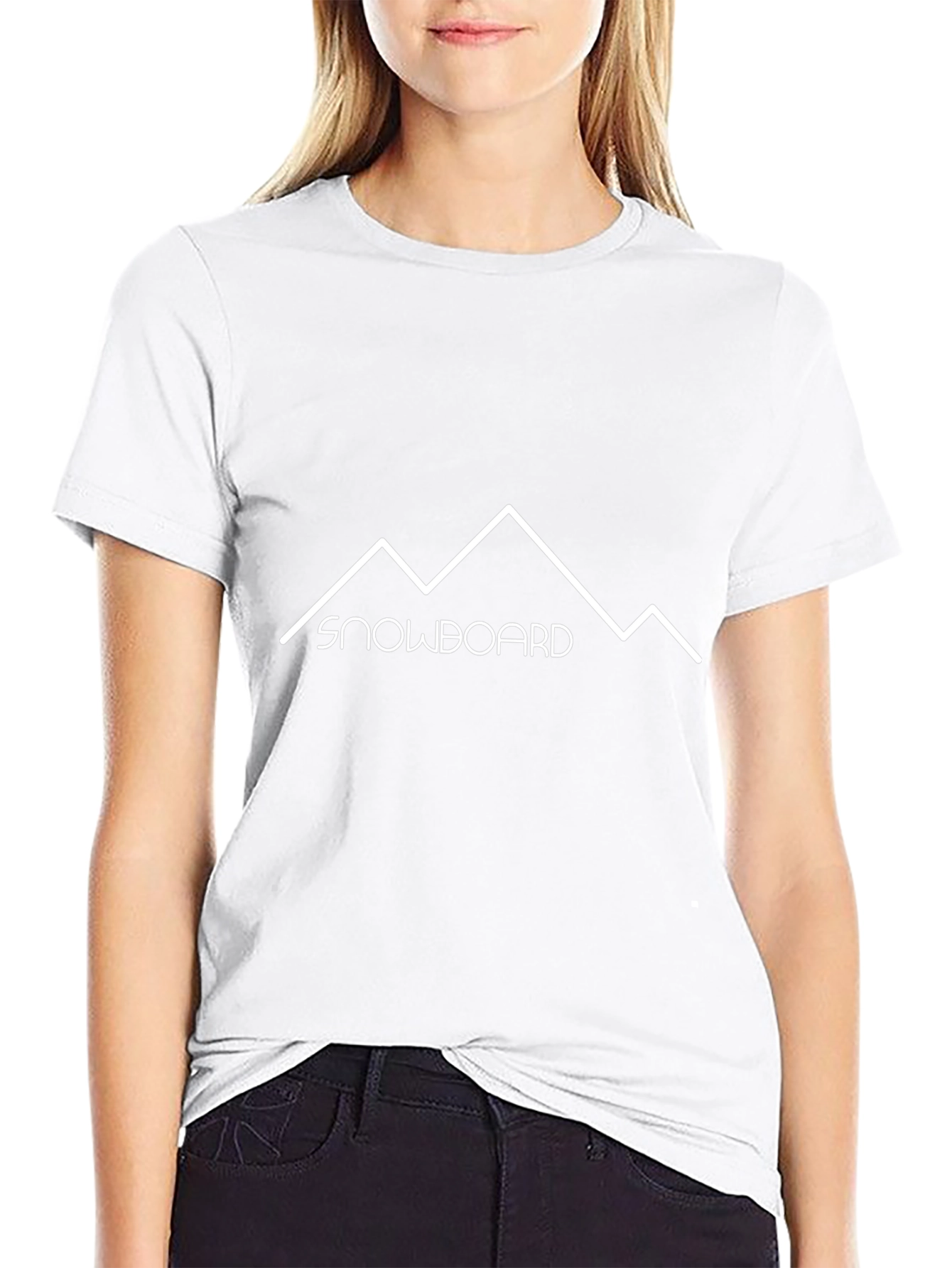 Snowboard Mountain Graphic Black T-Shirt