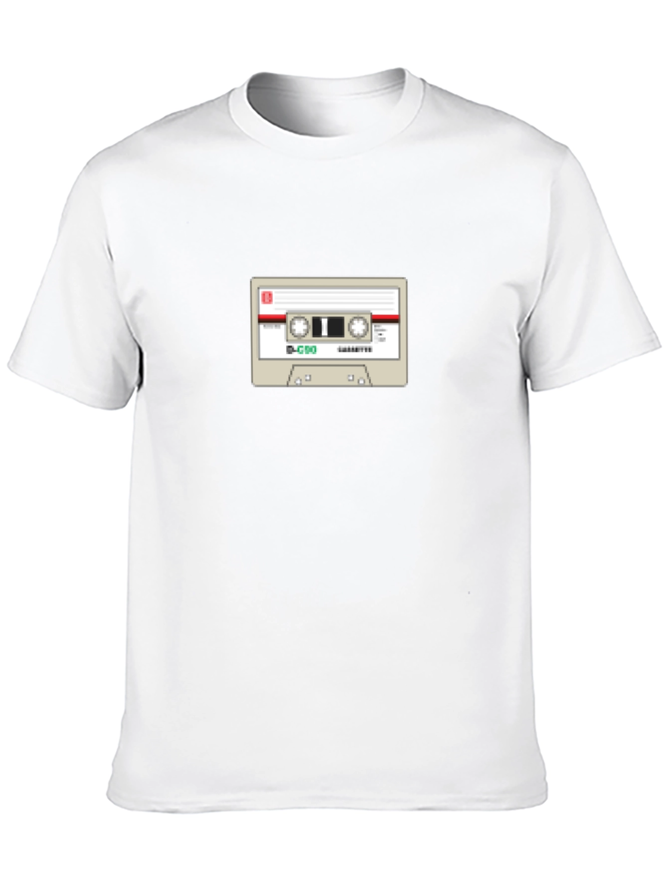 Retro Cassette Tape Graphic T-Shirt - Black Cotton Tee