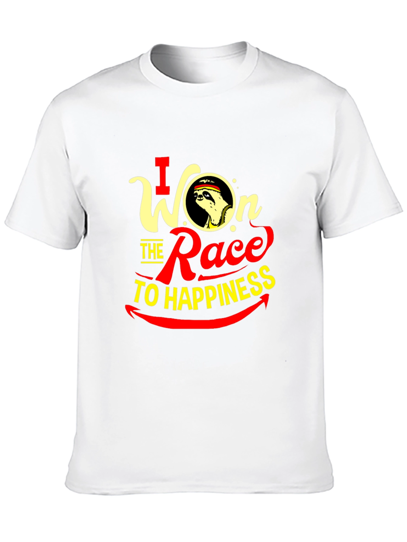 I Won the Race to Happiness Sloth Graphic T-Shirt