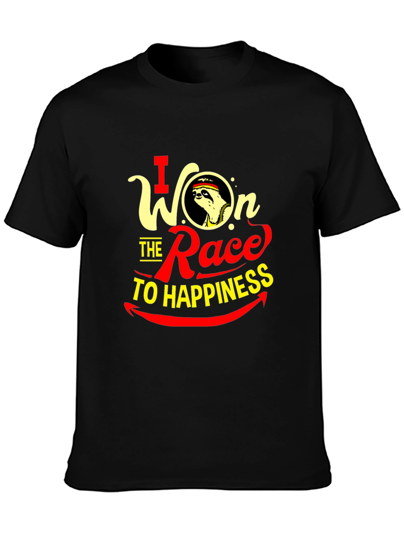 I Won the Race to Happiness Sloth Graphic T-Shirt