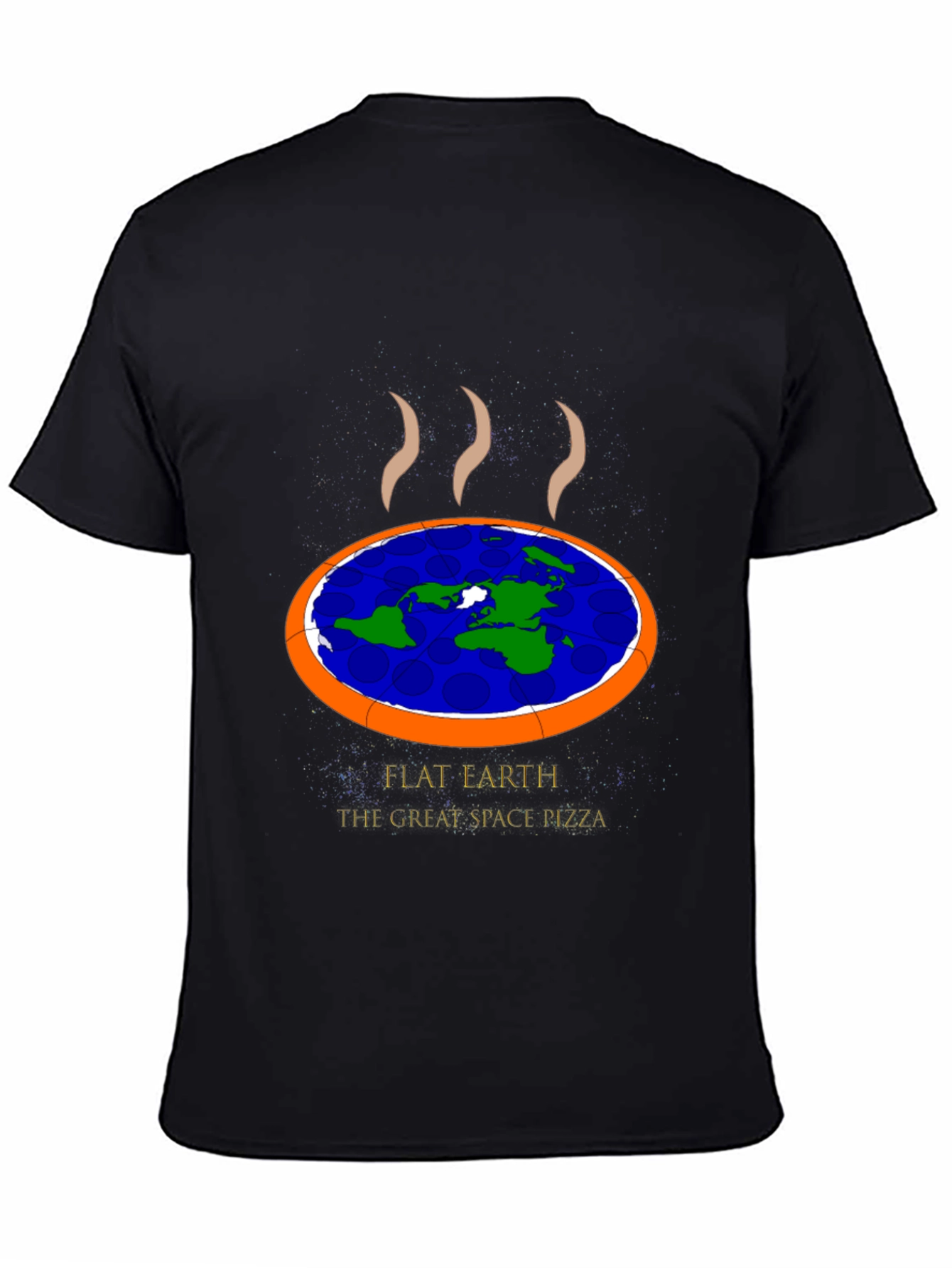 Flat Earth Pizza Graphic T-Shirt
