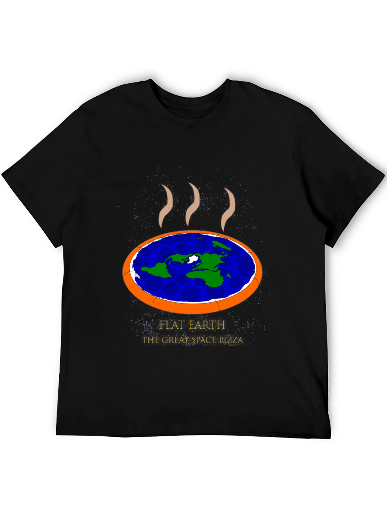 Flat Earth Pizza Graphic T-Shirt
