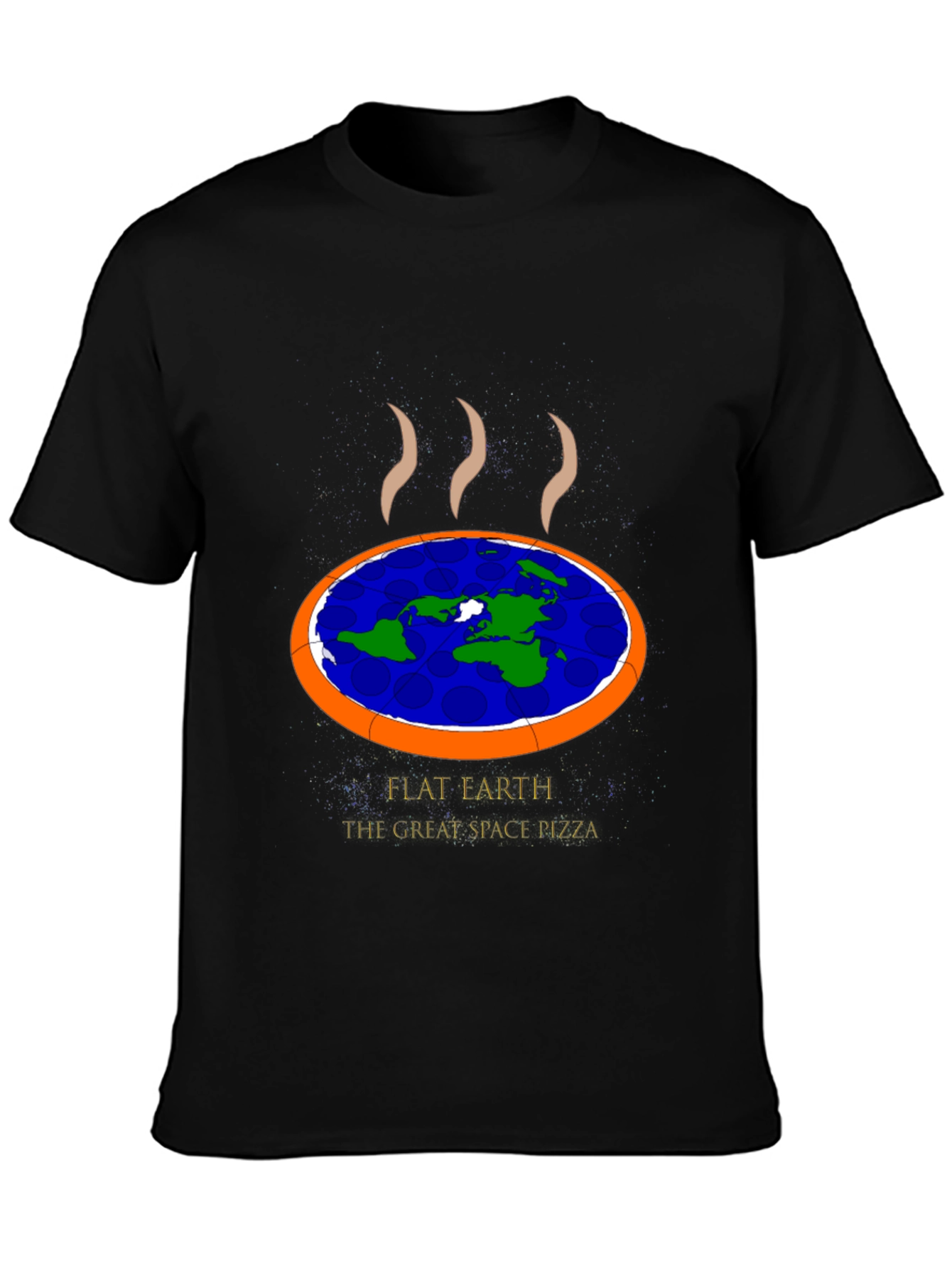 Flat Earth Pizza Graphic T-Shirt