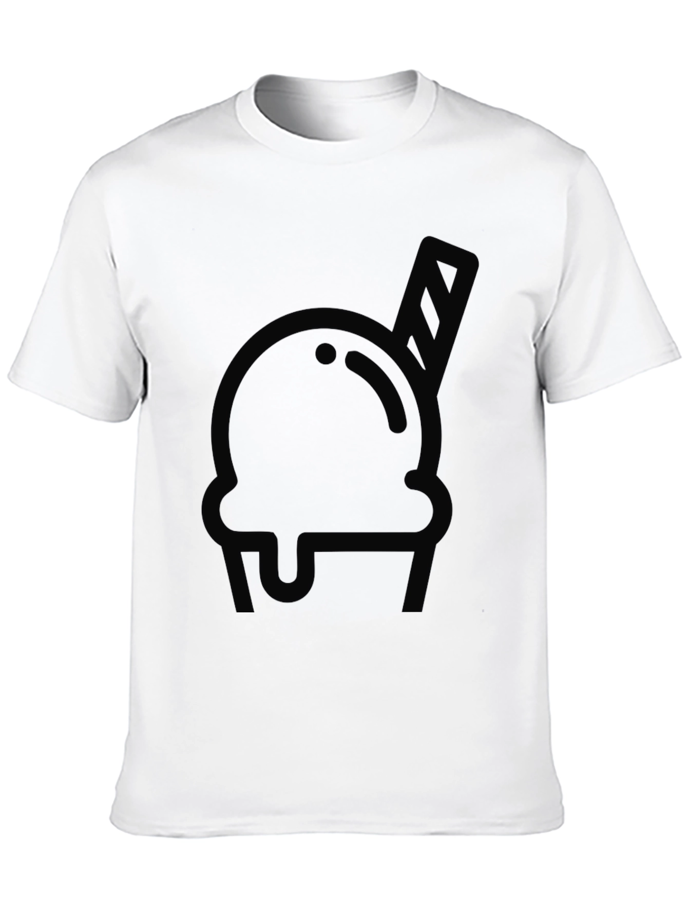 Cool Ice Cream Graphic Tee - Black Cotton T-Shirt