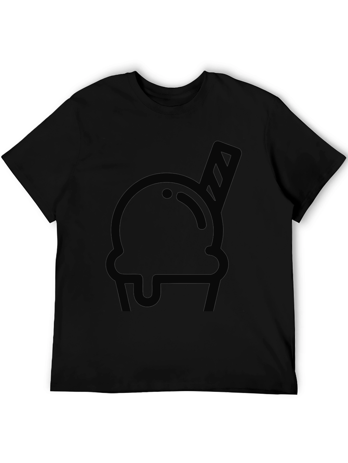 Cool Ice Cream Graphic Tee - Black Cotton T-Shirt