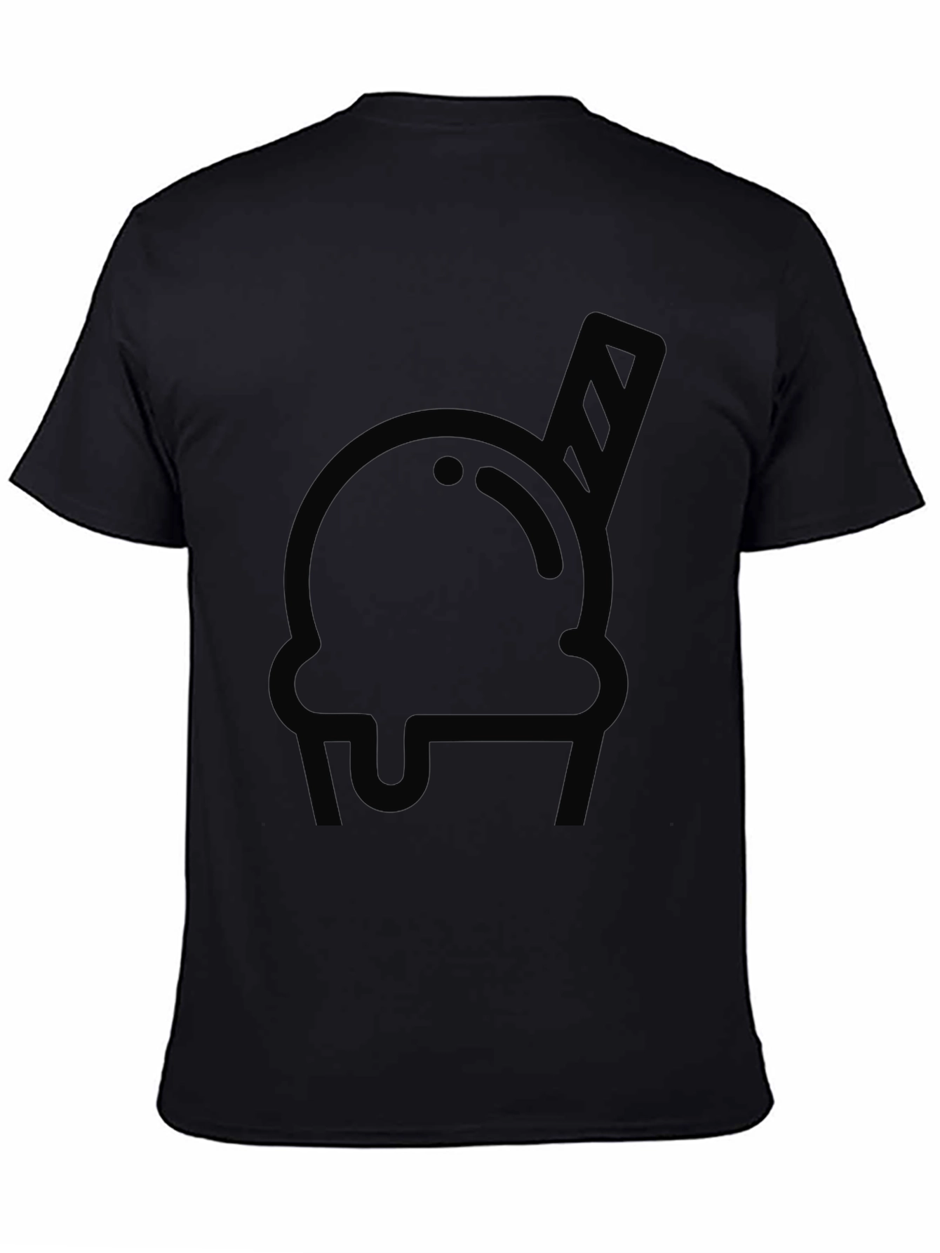 Cool Ice Cream Graphic Tee - Black Cotton T-Shirt