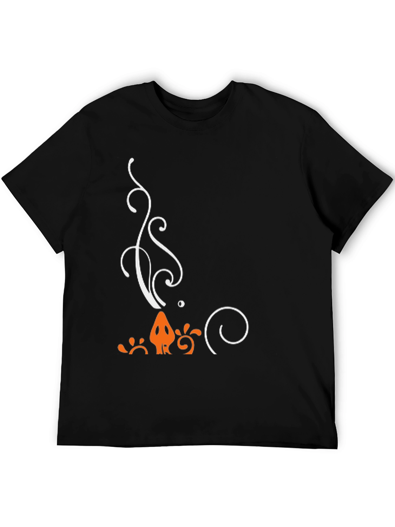 Stylized Graphic Tee - Black Cotton Blend