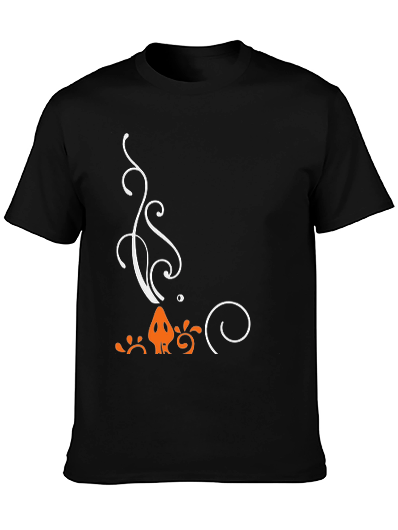 Stylized Graphic Tee - Black Cotton Blend