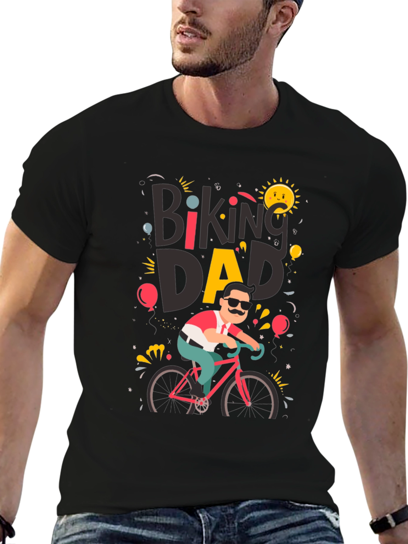Biking Dad Graphic T-Shirt - Cycling Fathers Day Tee