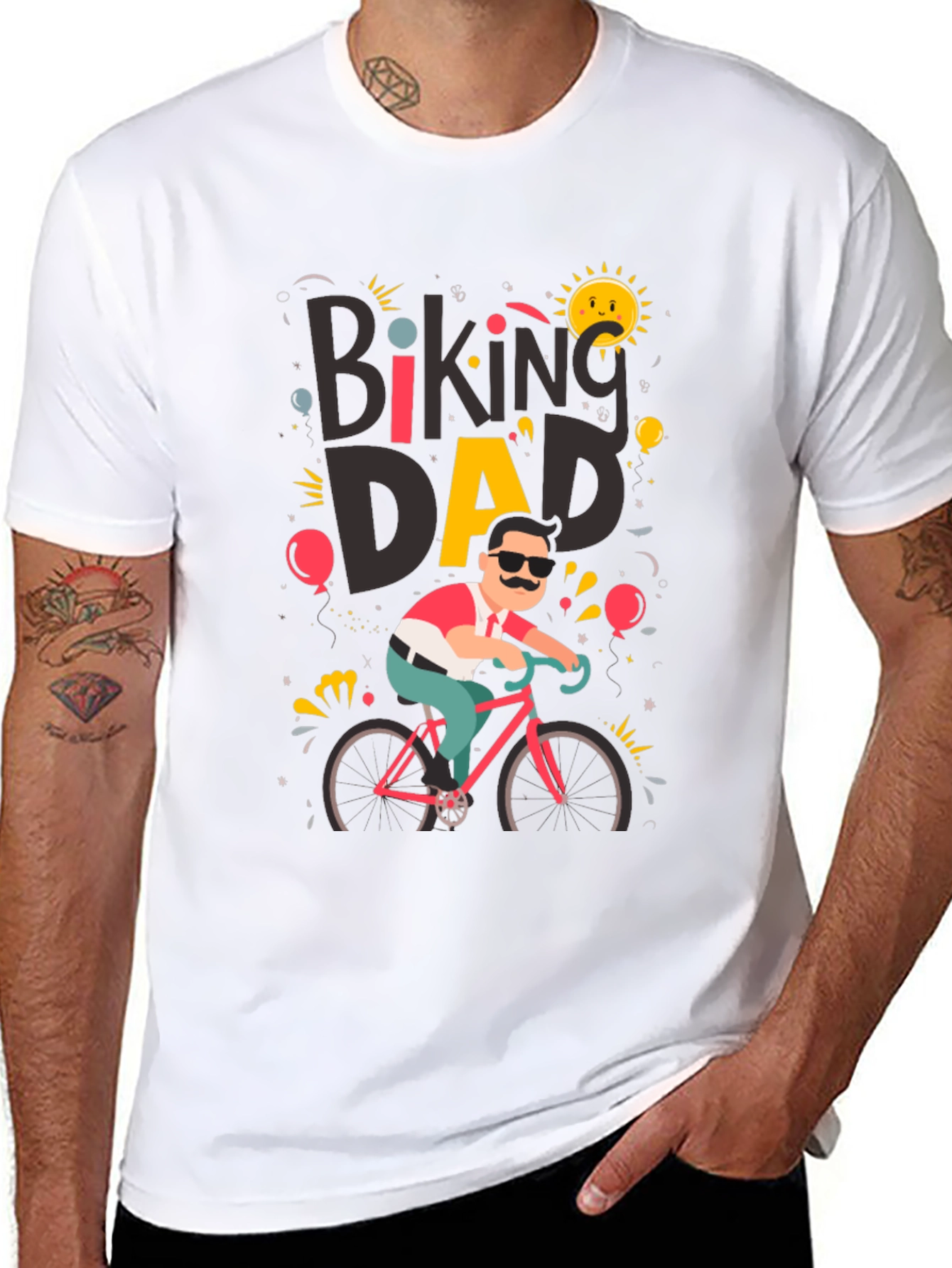 Biking Dad Graphic T-Shirt - Cycling Fathers Day Tee