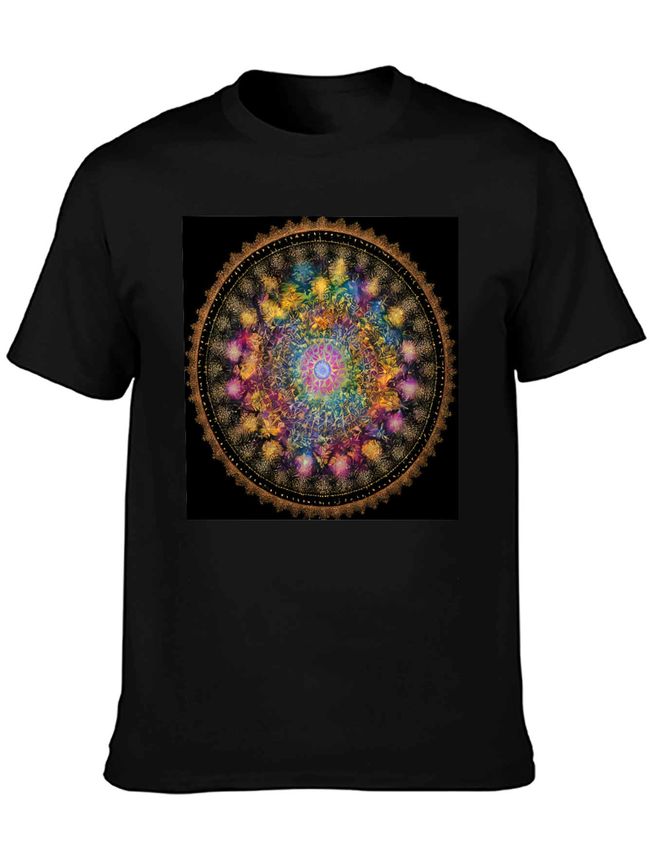 Mandala Art Graphic Black Tee