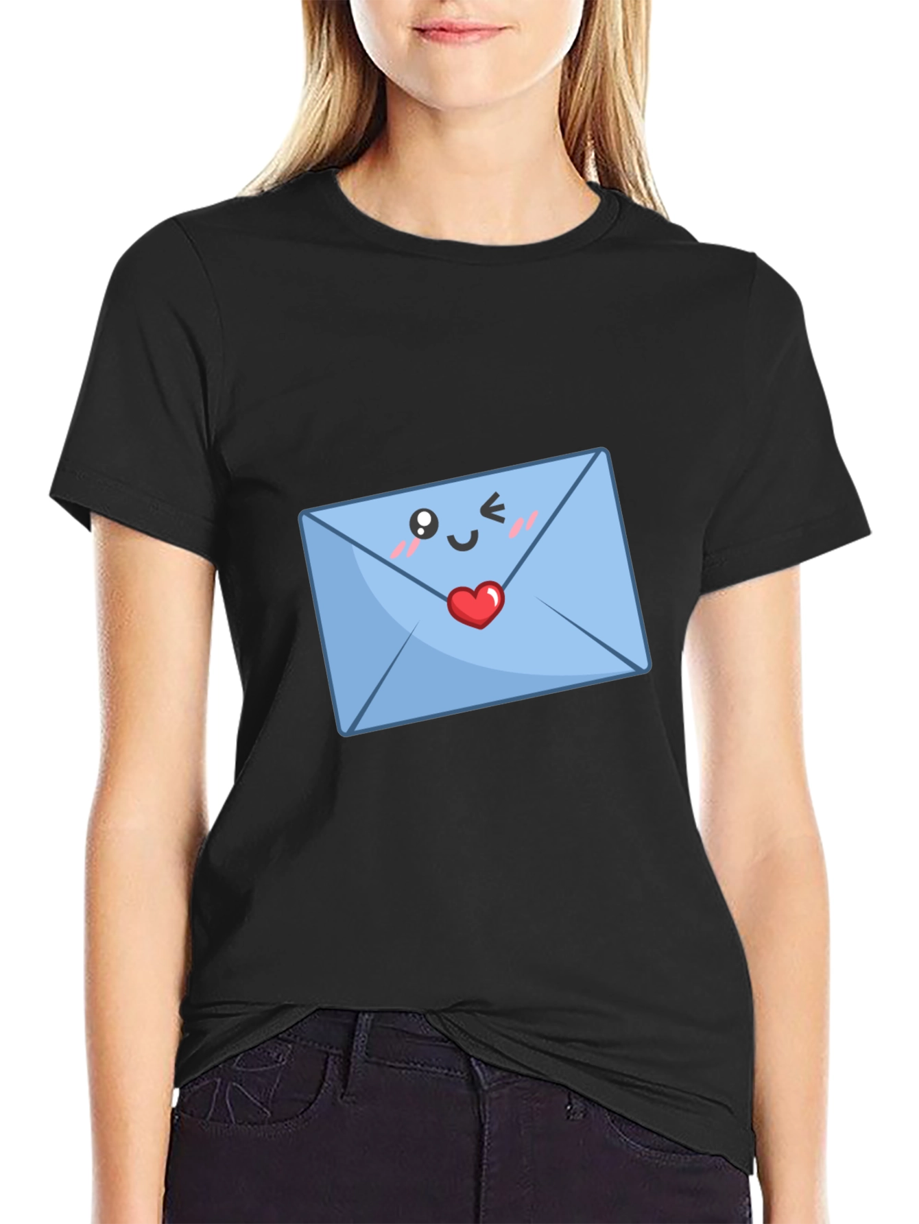Cute Love Letter T-Shirt - Black