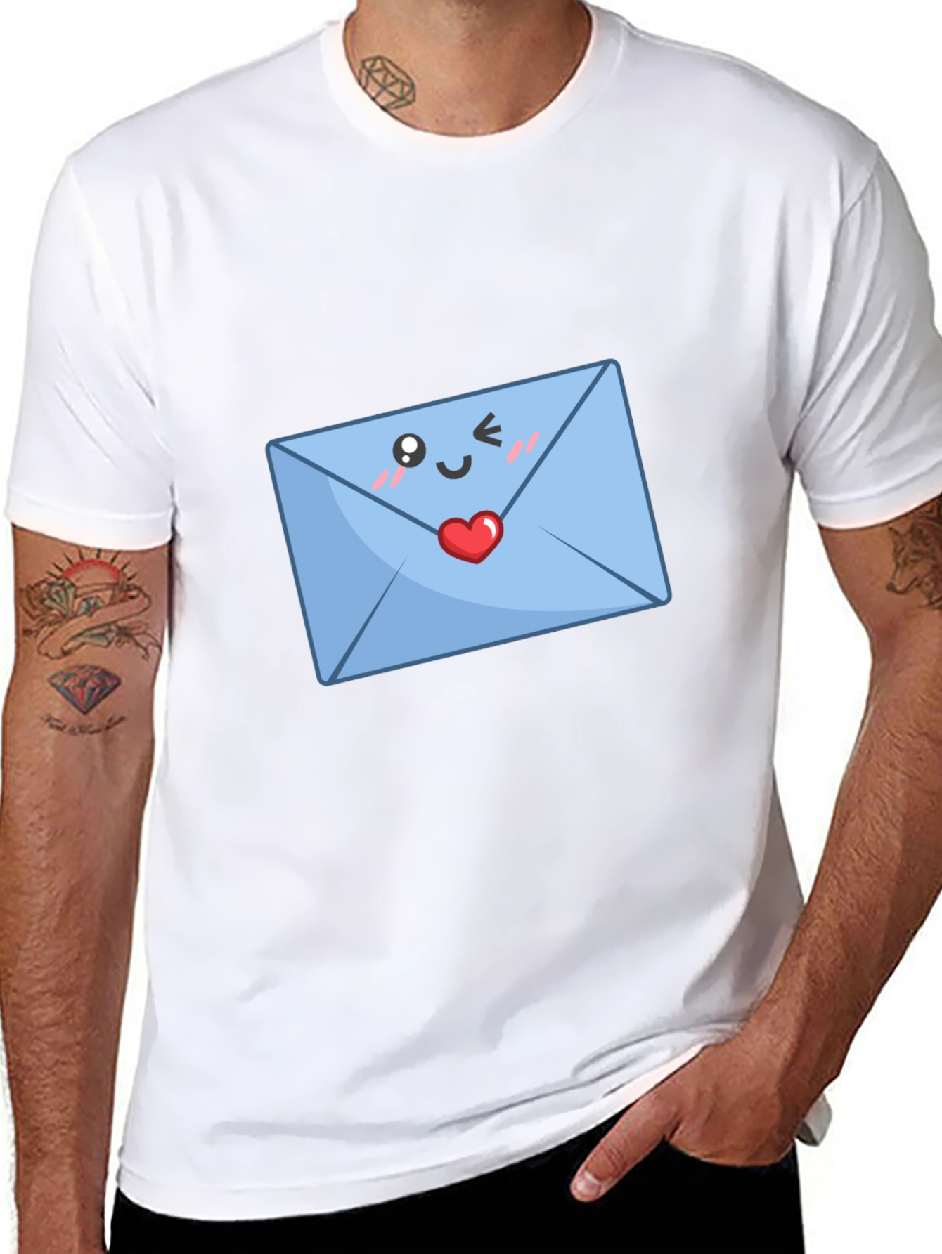 Cute Love Letter T-Shirt - Black