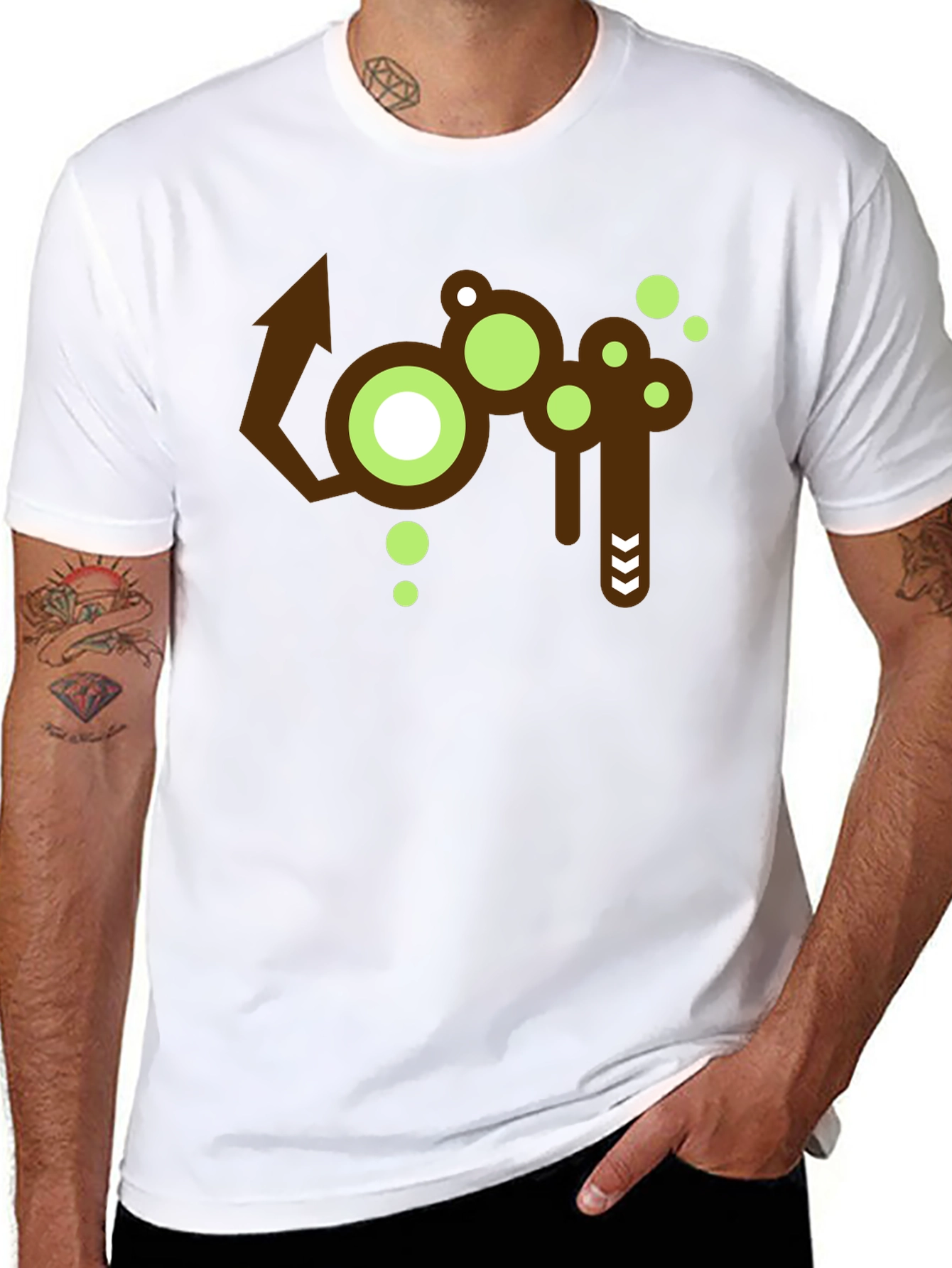 Abstract Graphic Print Crew Neck T-Shirt