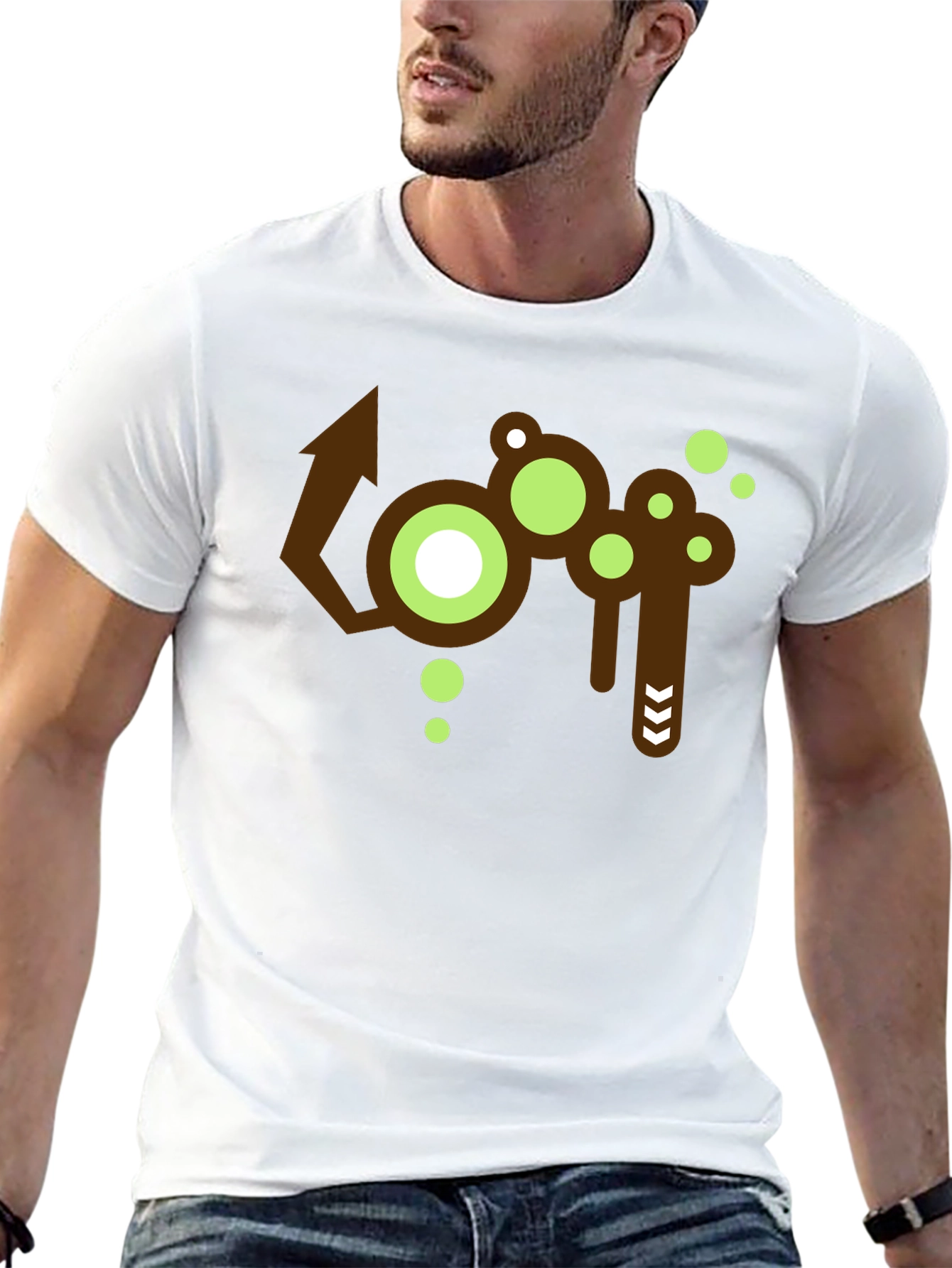 Abstract Graphic Print Crew Neck T-Shirt