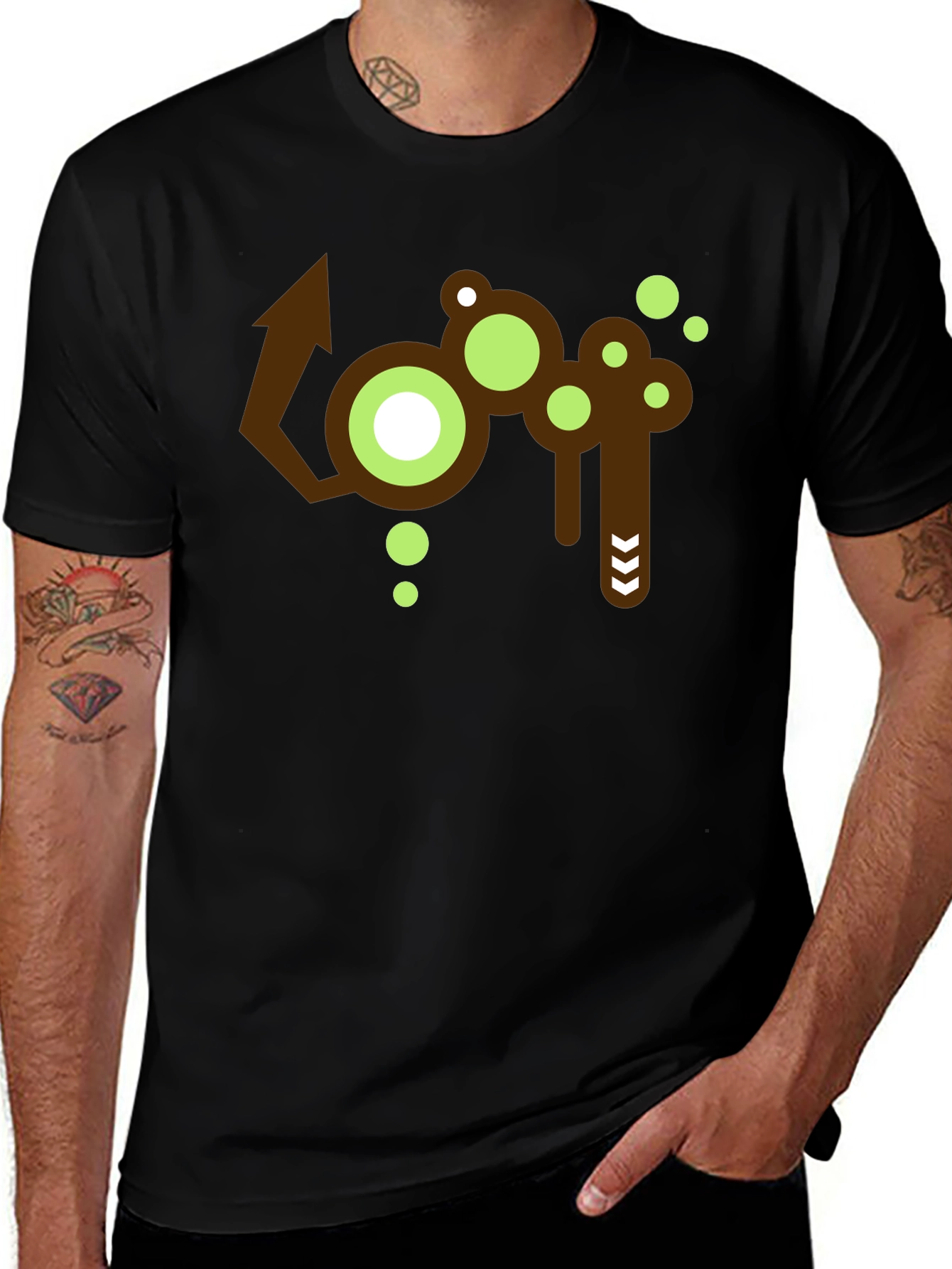 Abstract Graphic Print Crew Neck T-Shirt