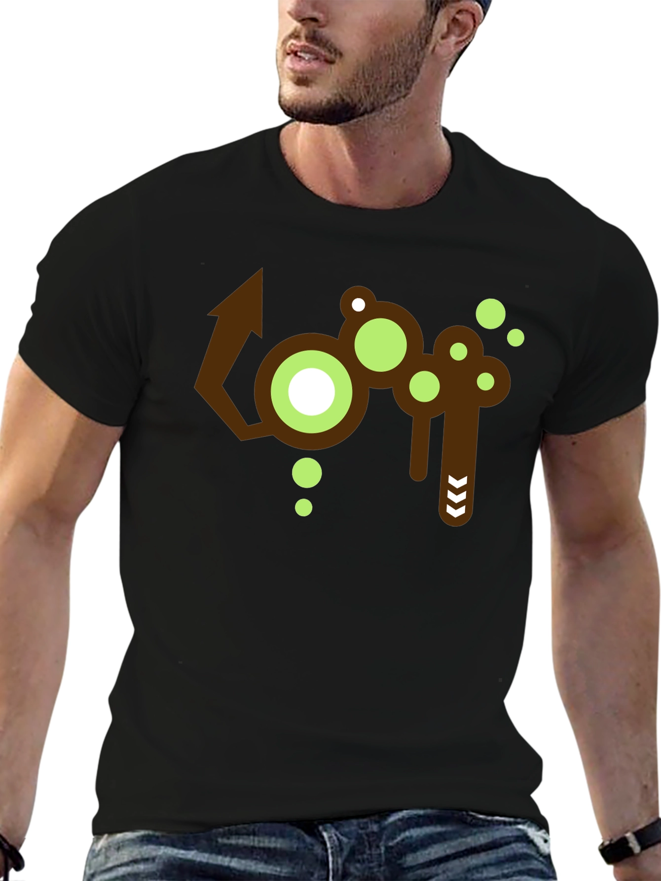 Abstract Graphic Print Crew Neck T-Shirt