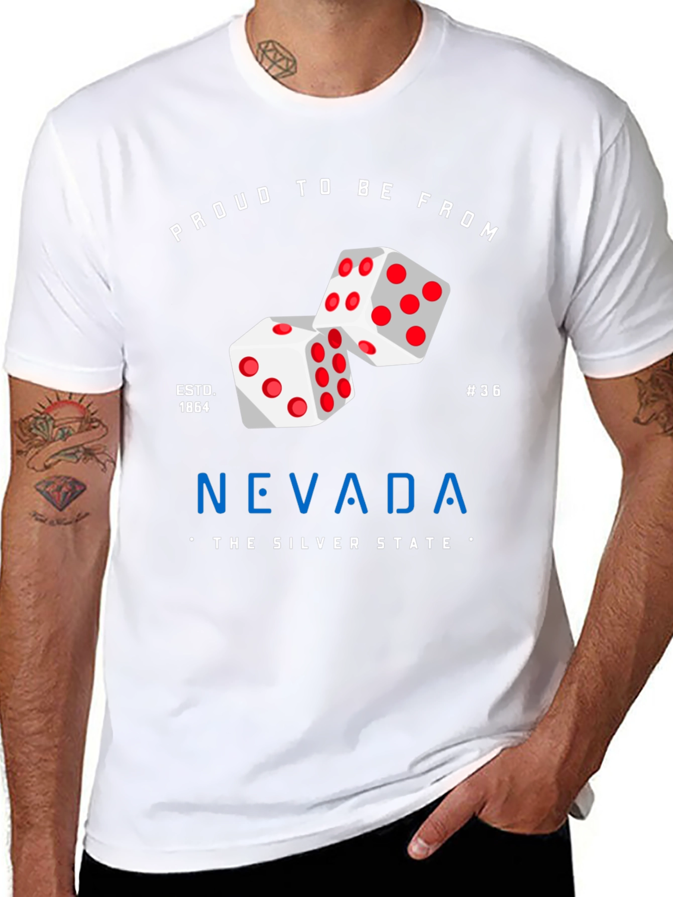 Nevada Proud Dice Graphic T-Shirt