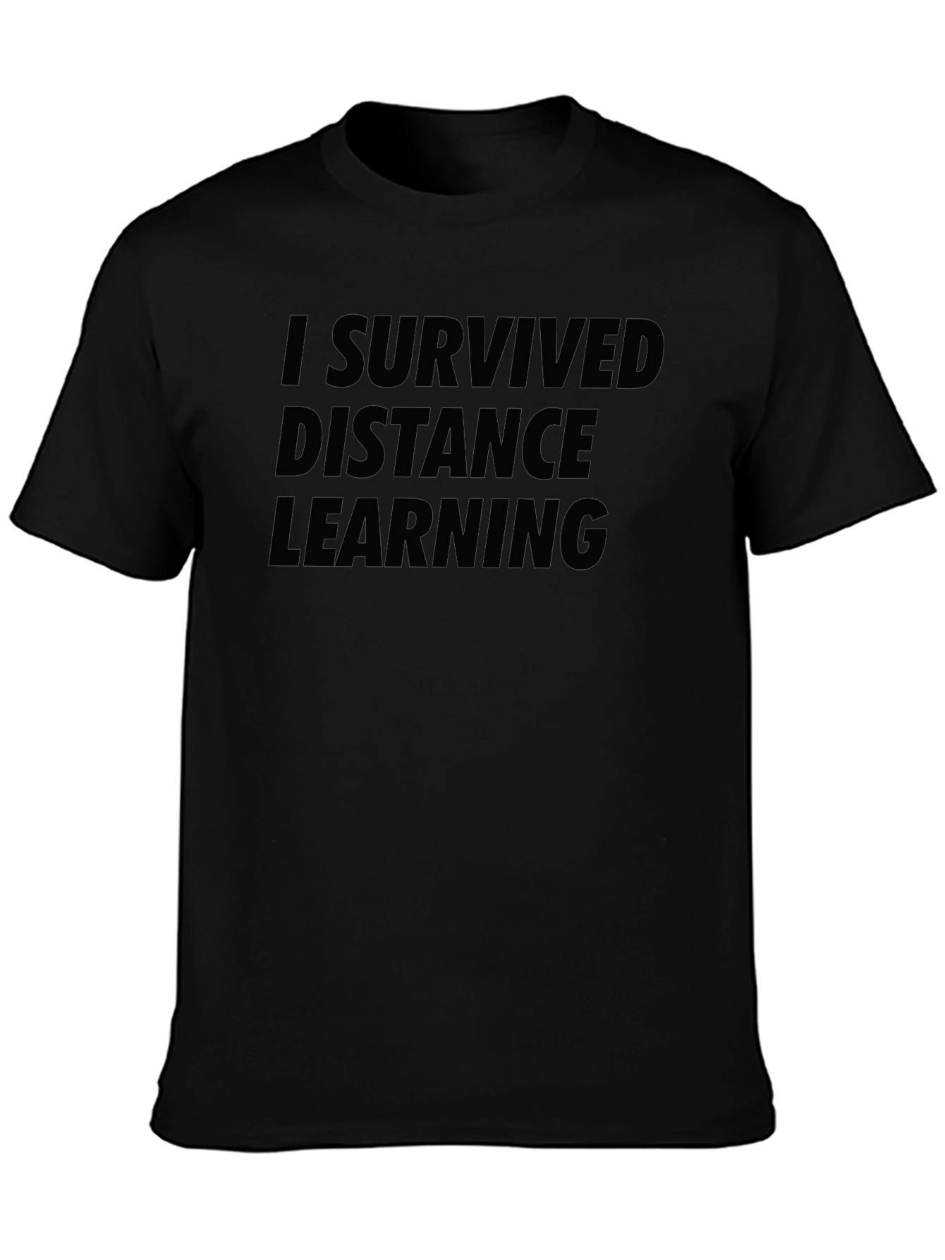 I Survived Distance Learning Black T-Shirt