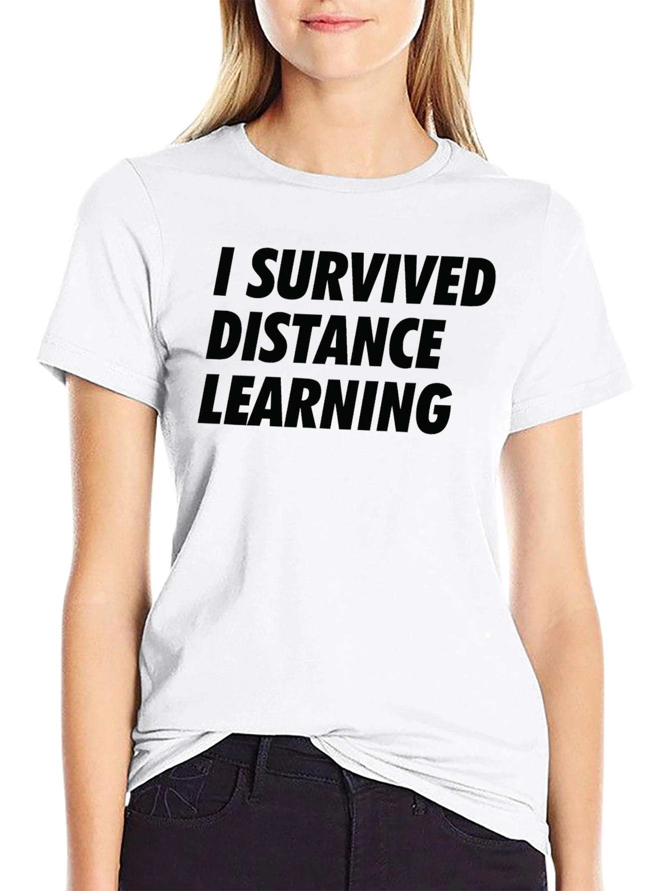 I Survived Distance Learning Black T-Shirt